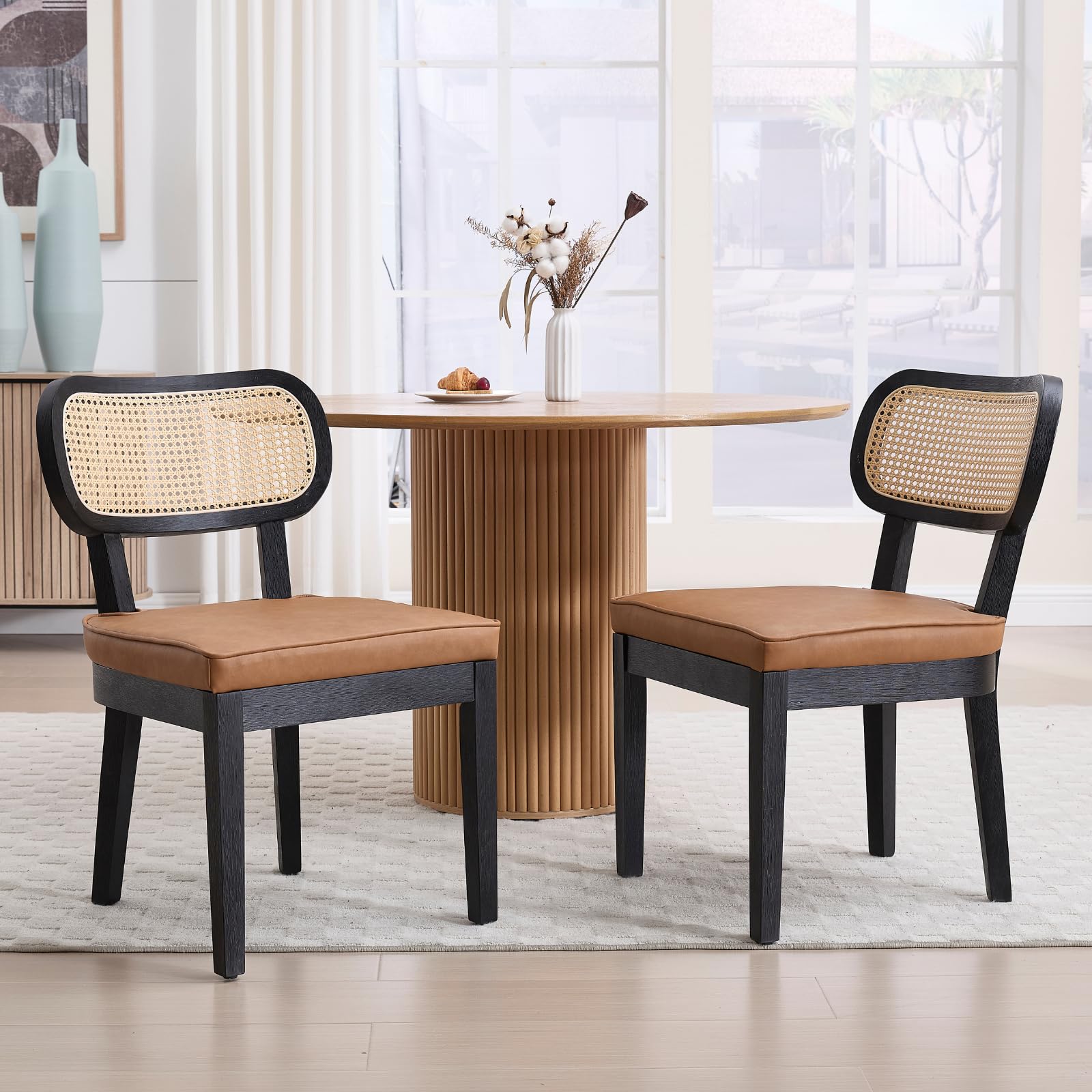 Janoray Rattan Cane Back Dining Chairs Set of 2 - 10084DC