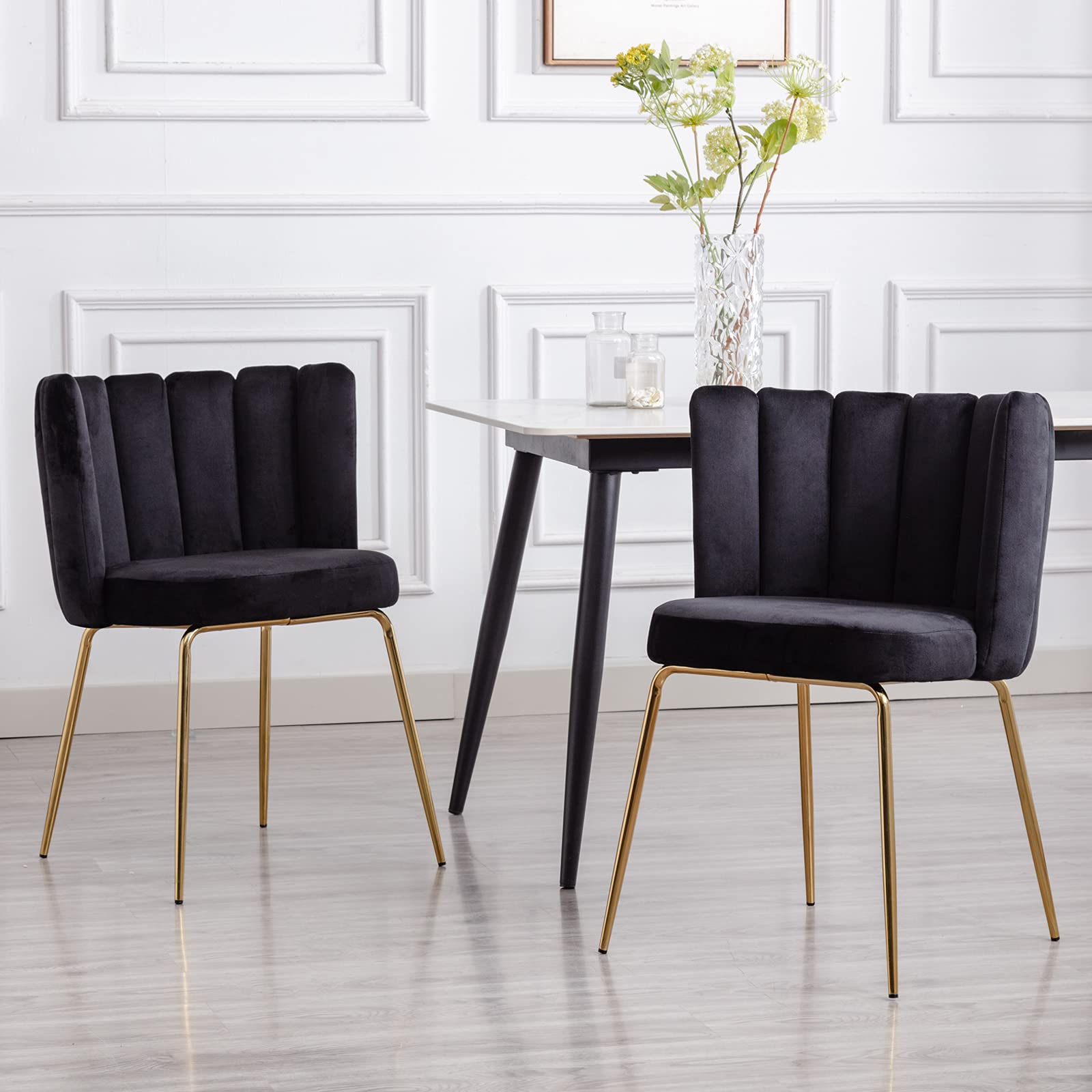 CHICAURA Modern Metal Legs Dining Chairs Set of 2 - 9029DC