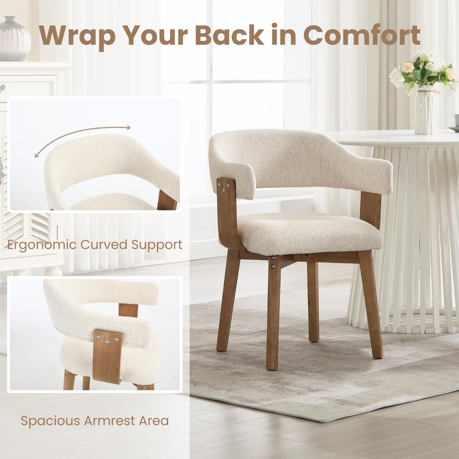 EALSON Barrel Dining Chairs Set of 2 - 10075DC