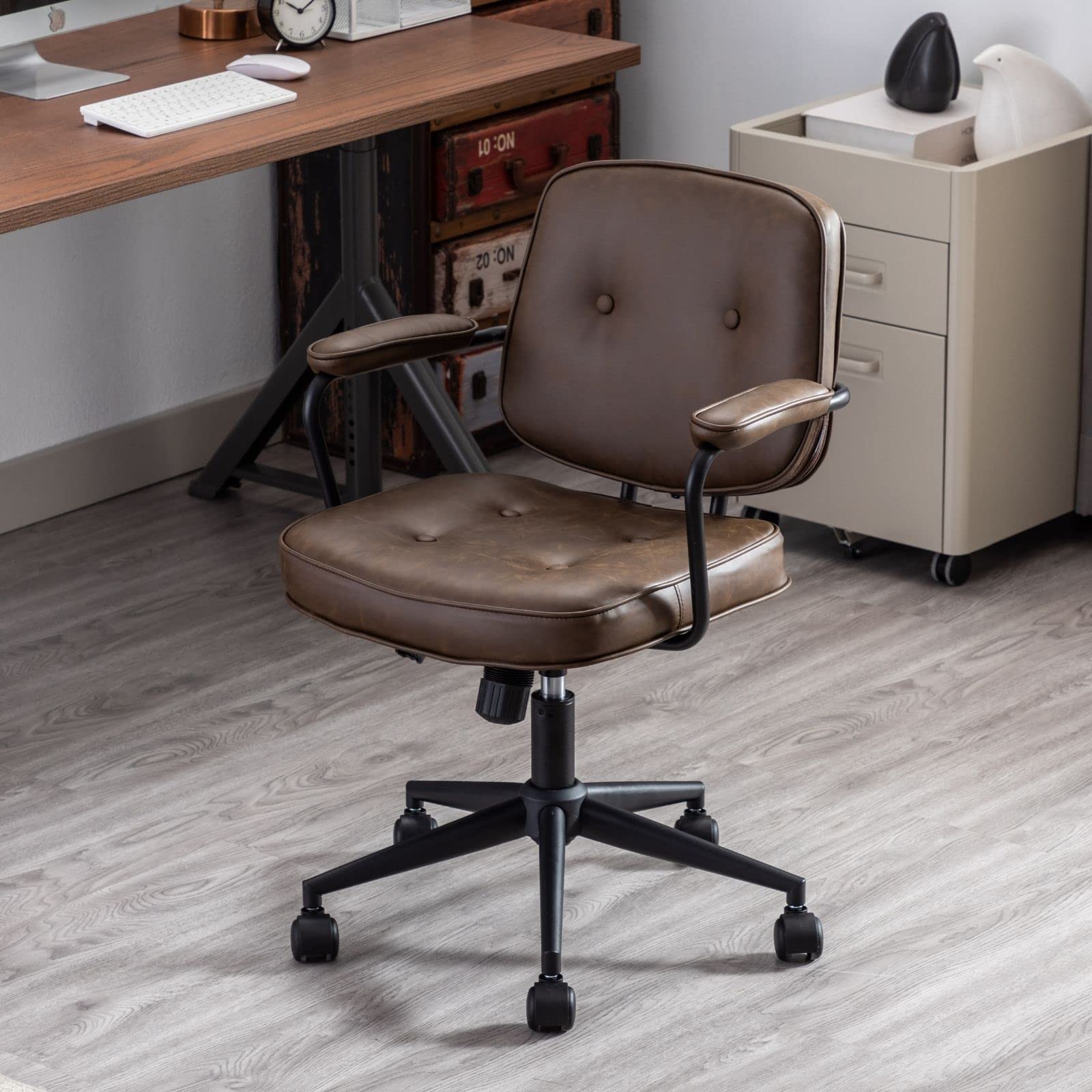 ROCITY Swivel Leather Home Office Chair 1 PCS - X221OC