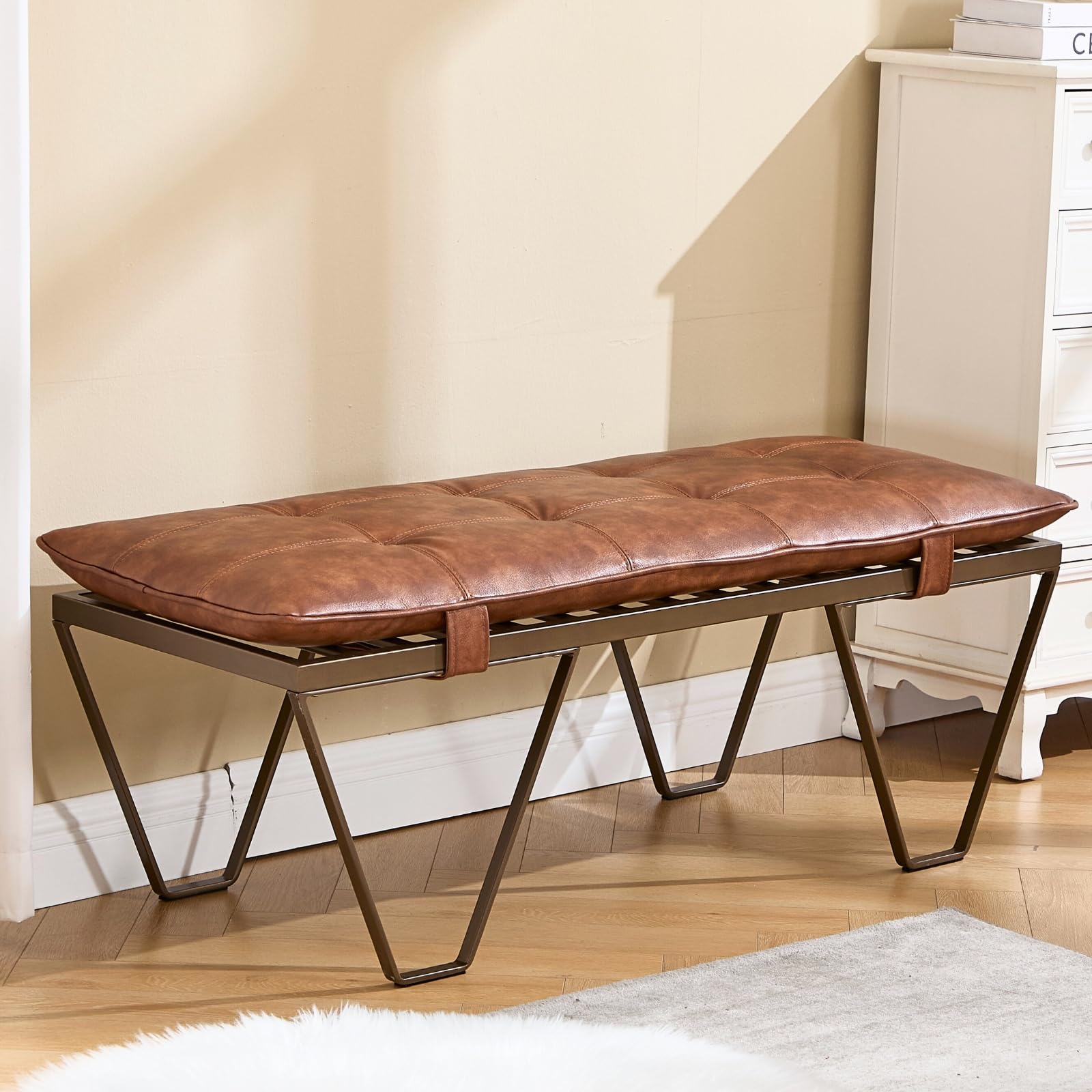 ROCITY 49" Modern Industrial Entryway Bench - 5005BH