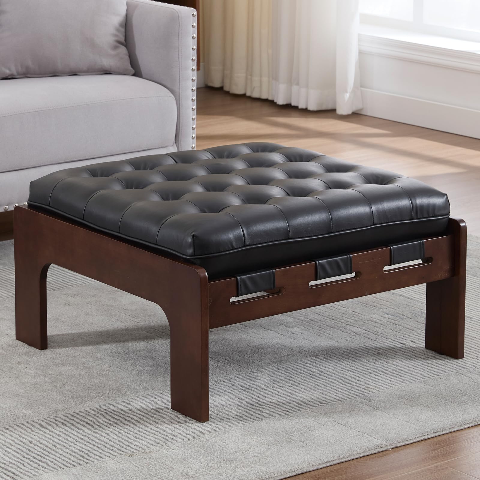Kmax Leather Ottoman Coffee Table - 63051 & 6305CT