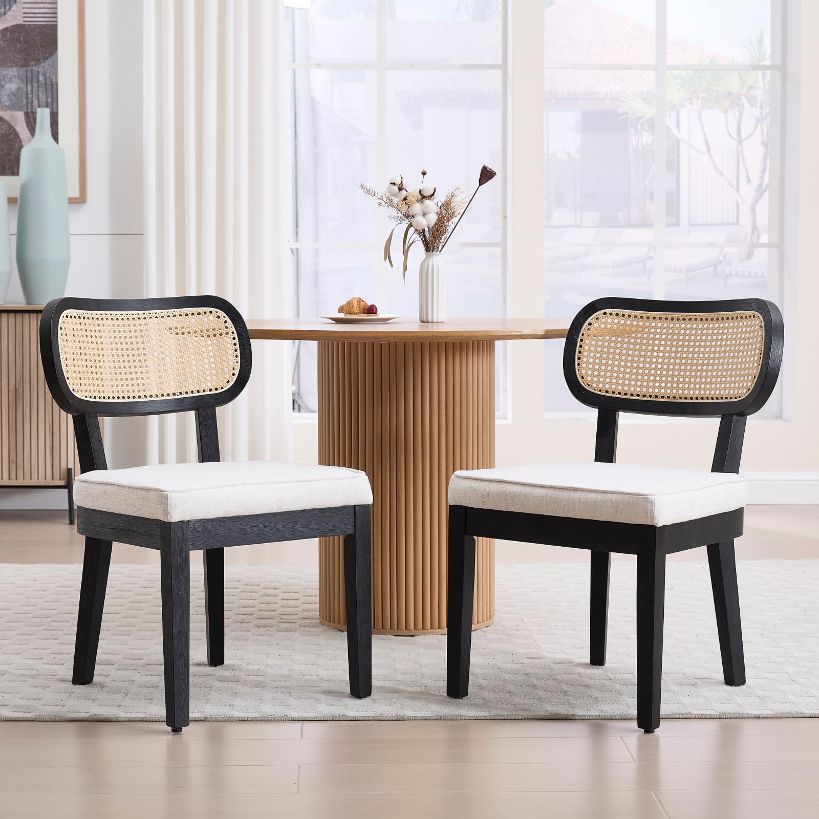 Janoray Rattan Cane Back Dining Chairs Set of 2 - 10084DC