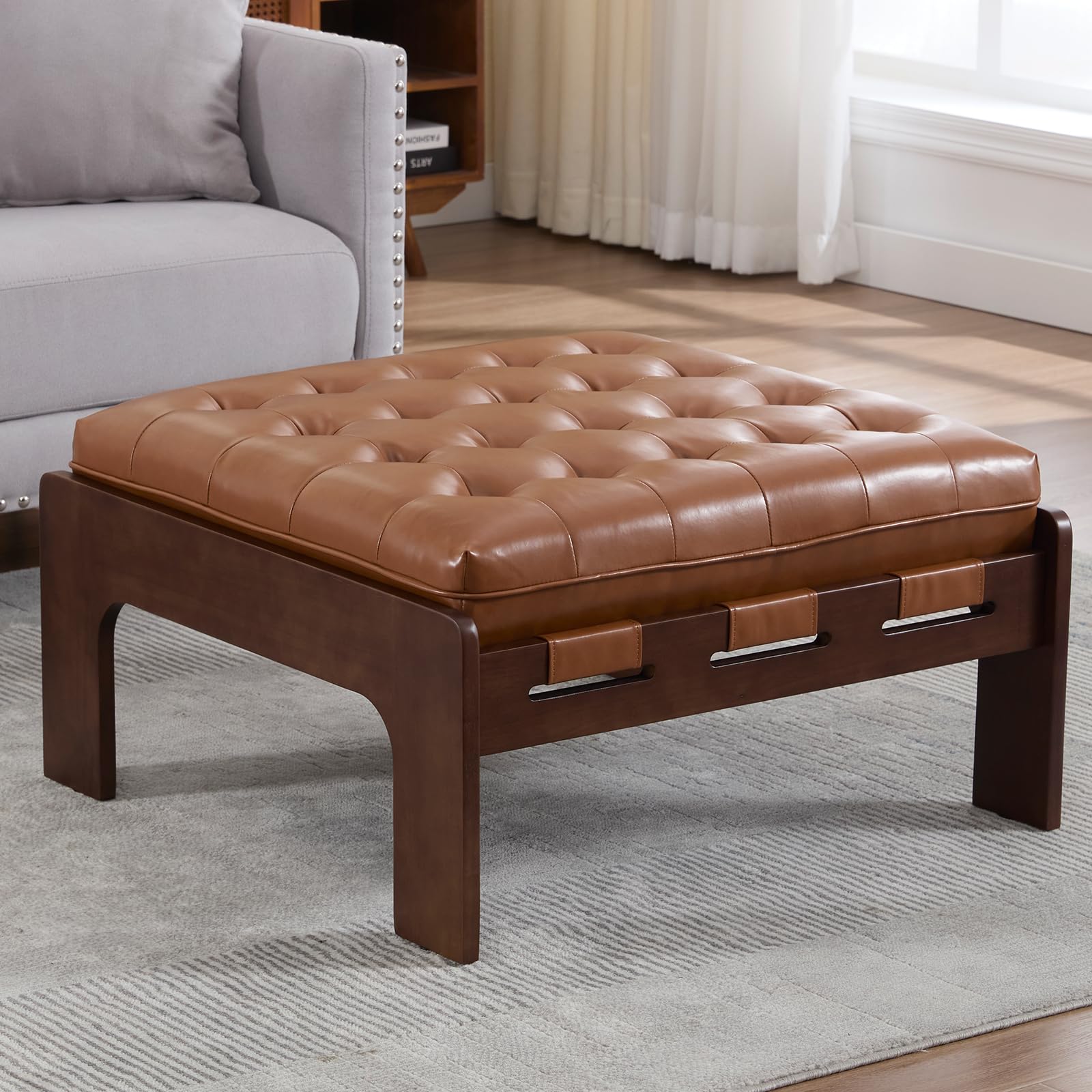 Kmax Leather Ottoman Coffee Table - 63051 & 6305CT