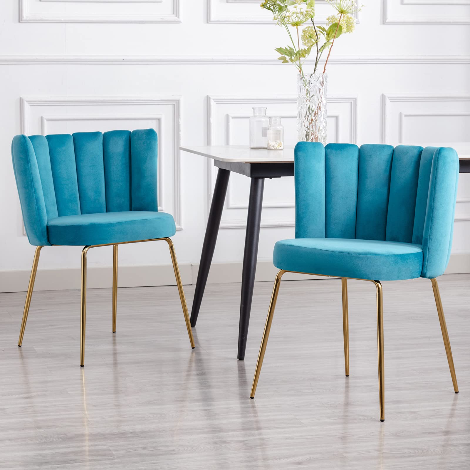 CHICAURA Modern Metal Legs Dining Chairs Set of 2 - 9029DC