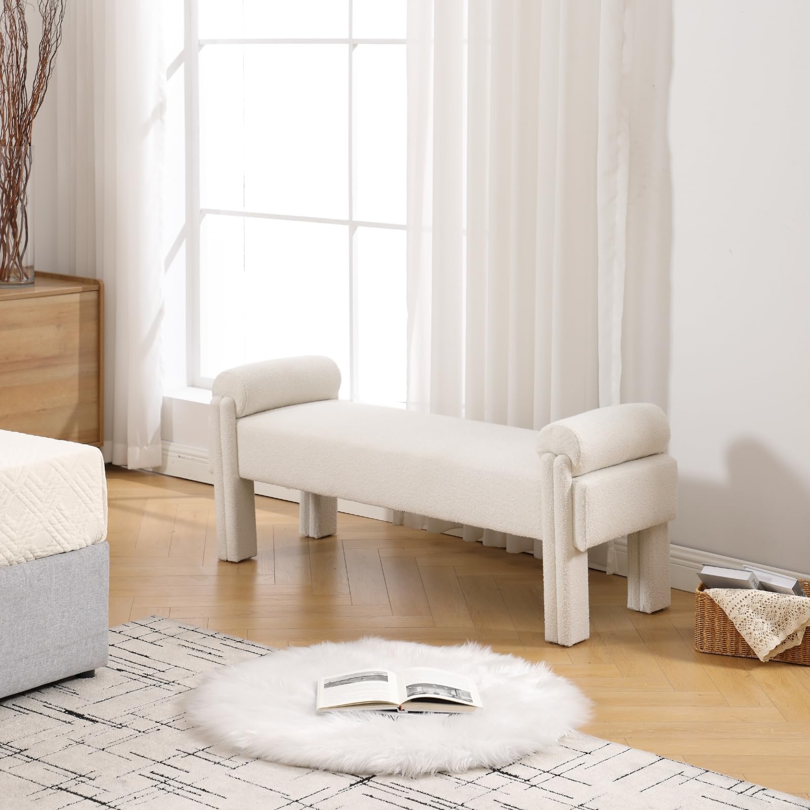 ROCITY 53"W End of Bed Bench with Armrests - 2640BH
