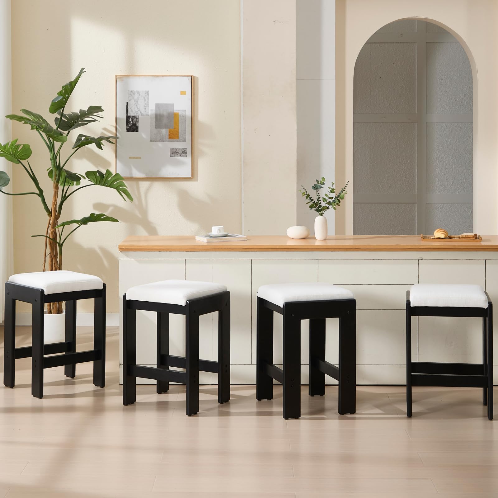 CIMOTA 26-inch Farmhouse Saddle Seat Bar Stools Set of 2 - 5852CS