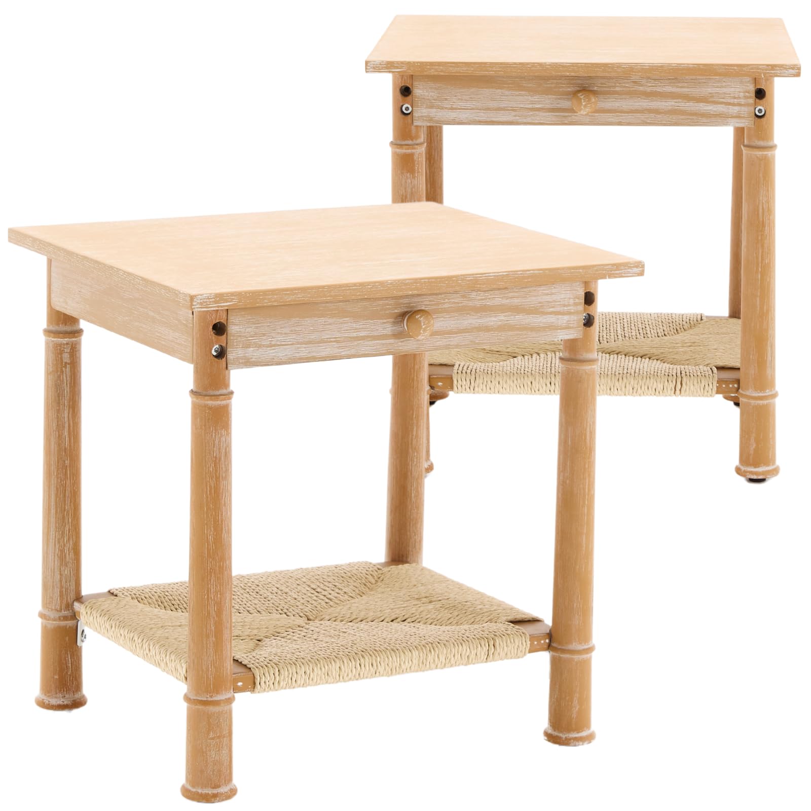 Janoray Farmhouse Square Side Table with Drawer - 22752ST