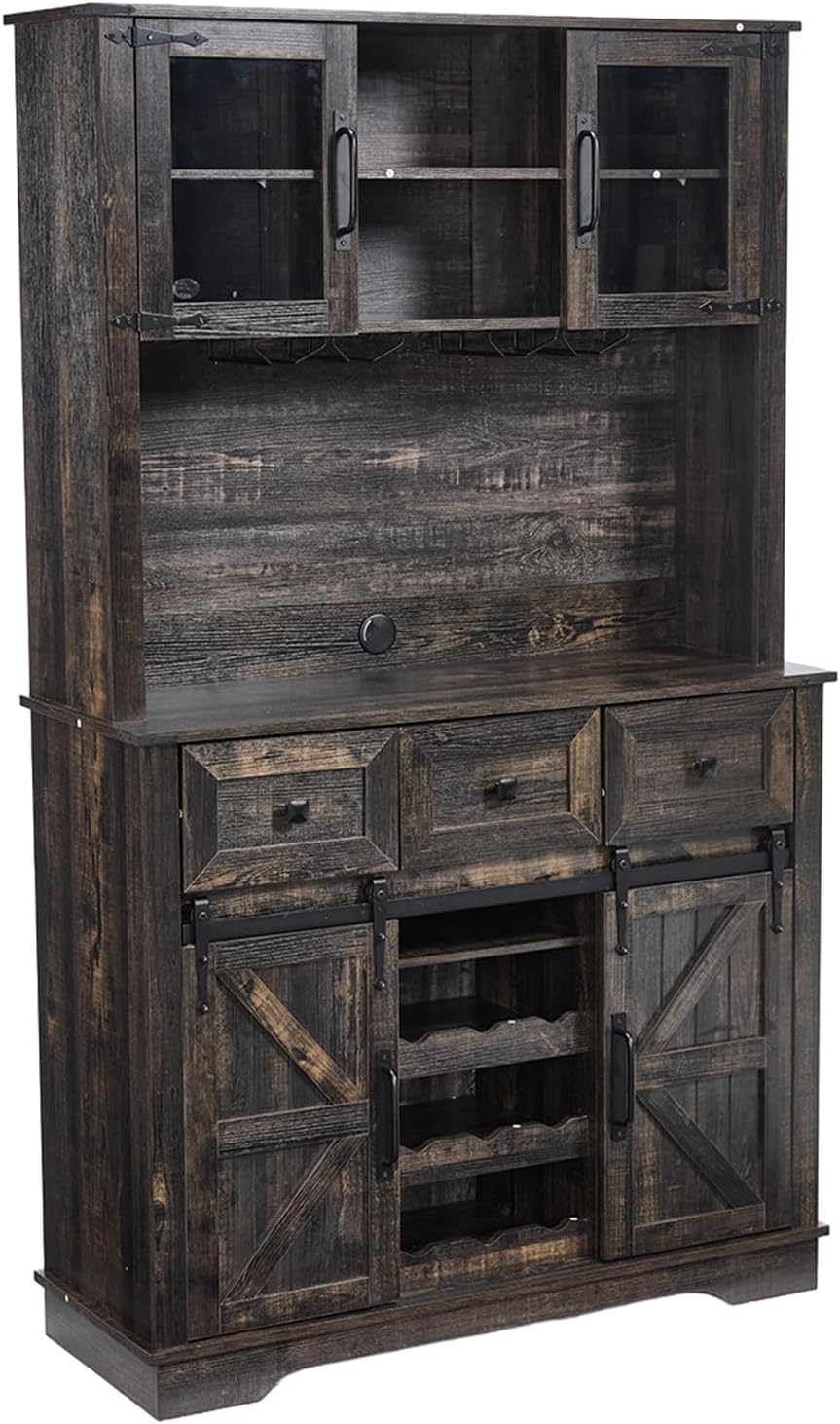 Kmax Farmhouse Coffee Bar Wine Cabinet - X158CB