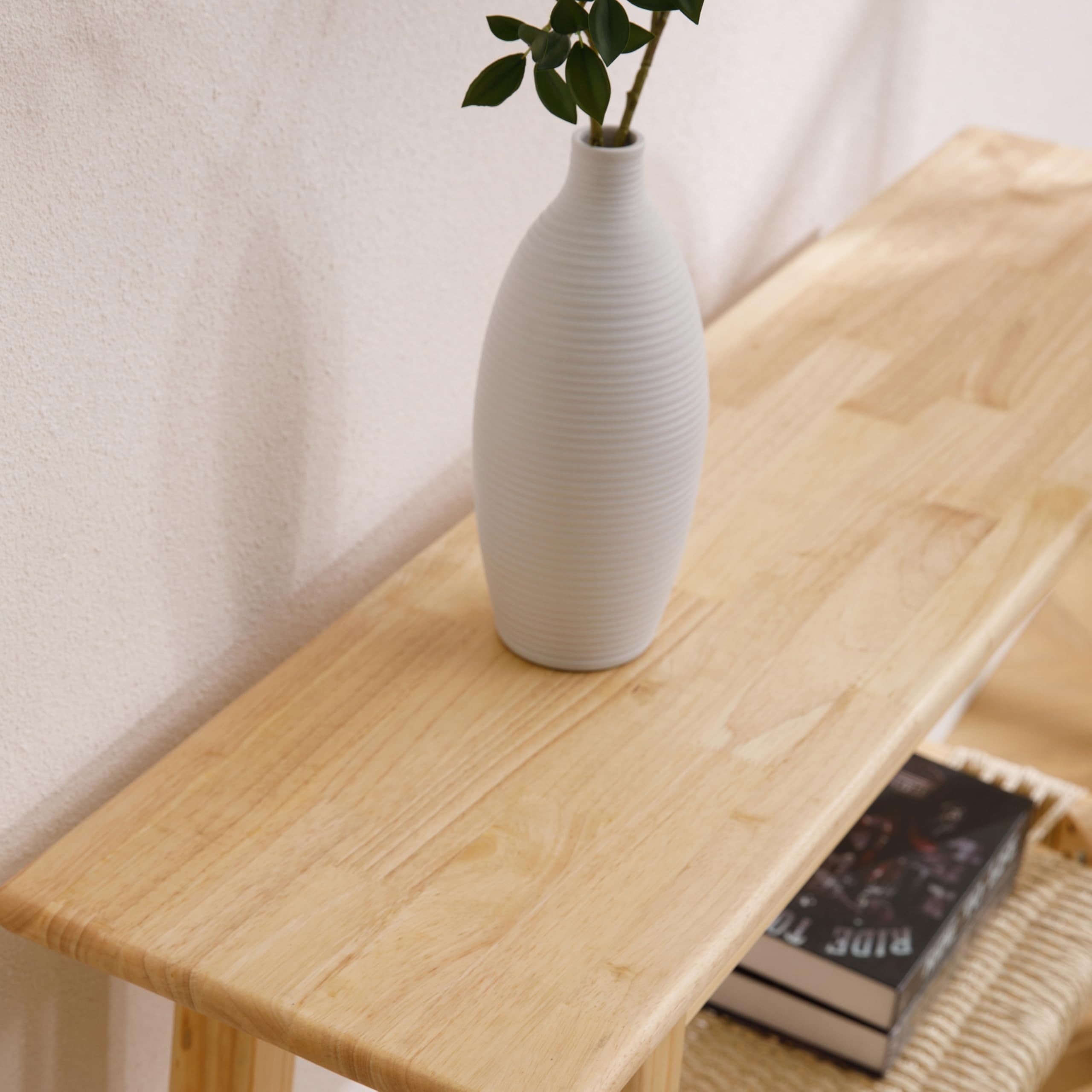 Kmax Natural Entryway Table with Rattan Storage Shelf - 22162ET