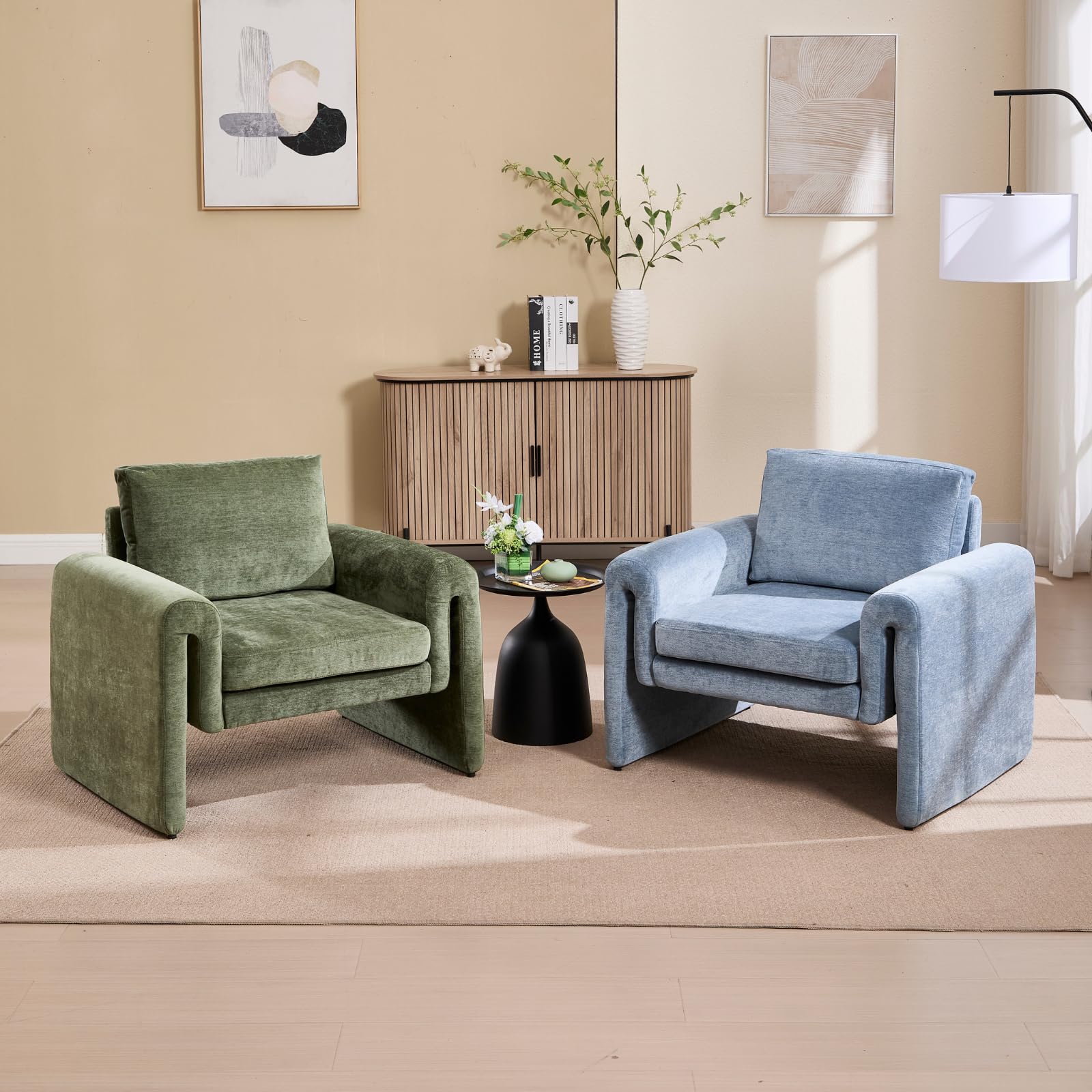 ROCITY Modern Chenille Upholstered Accent Armchair 1 PCS - 7103AC