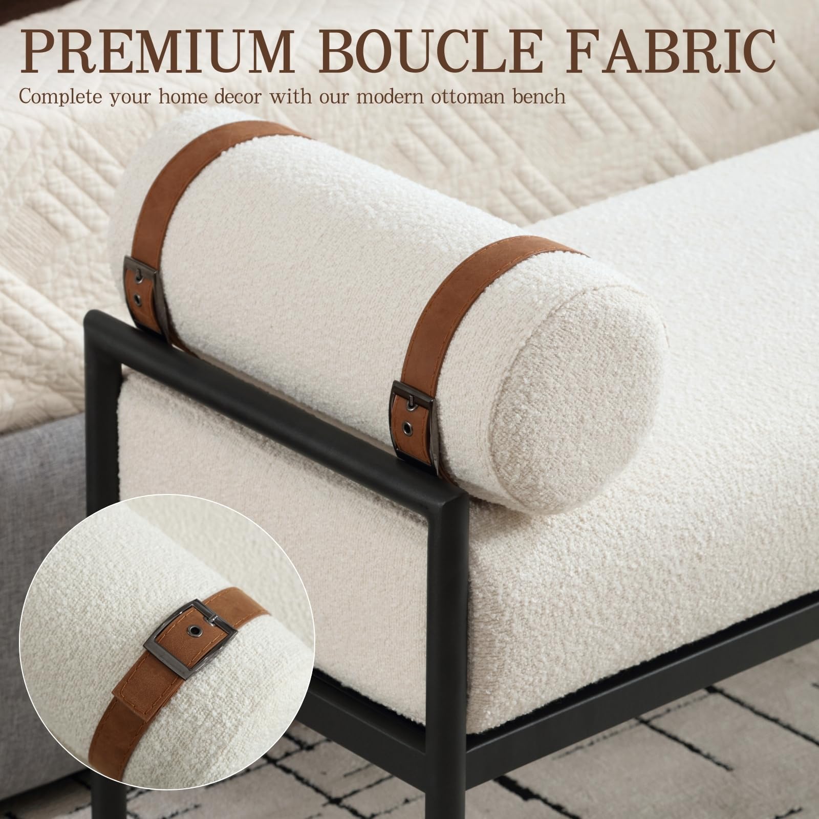 ROCITY 55 "W Bedroom Bench with Removable Pillows - 2160BH