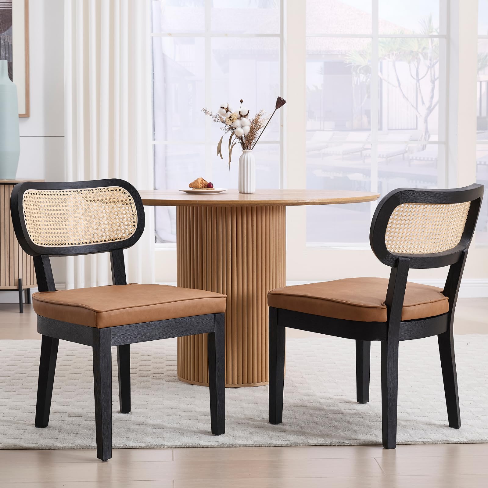 Janoray Rattan Cane Back Dining Chairs Set of 2 - 10084DC