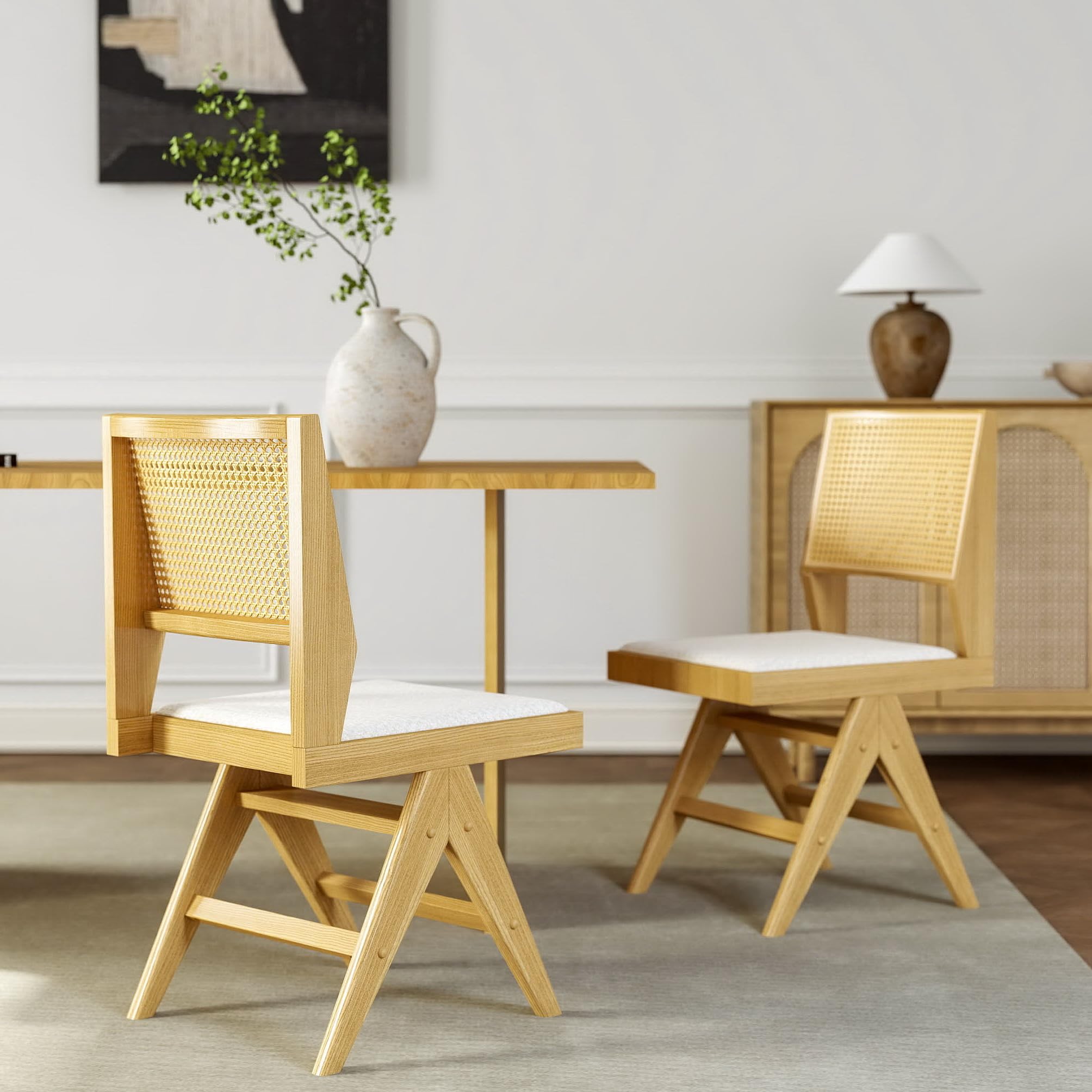 Janoray Farmhouse Wood Dining Chairs Set of 2 - 00009DC