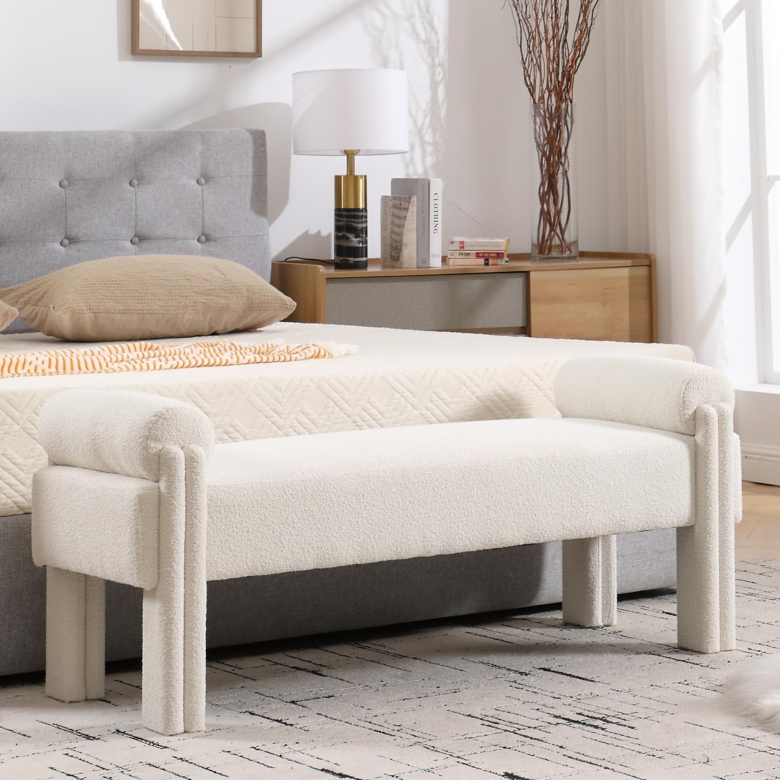 ROCITY 53"W End of Bed Bench with Armrests - 2640BH