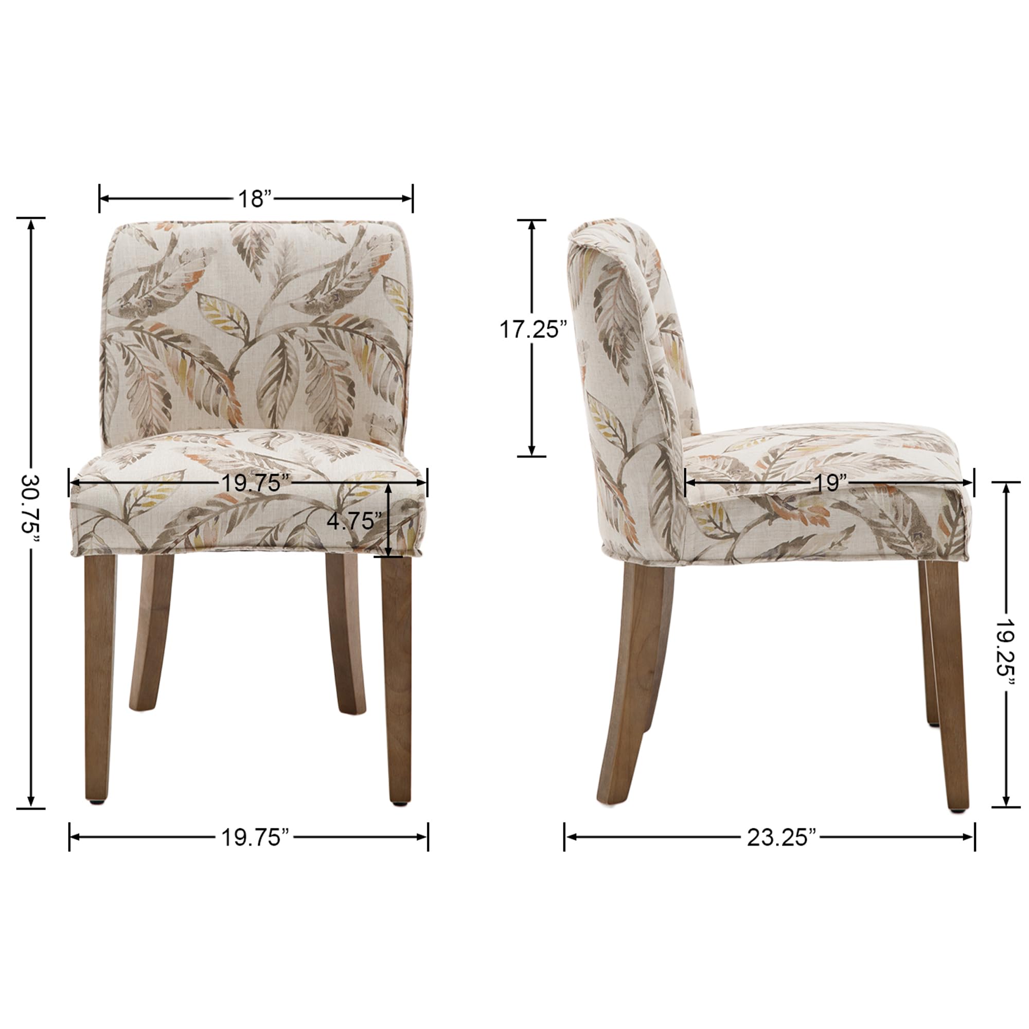 Janoray Farmhouse Fabric Dining Chairs Set of 2 - 2223DC