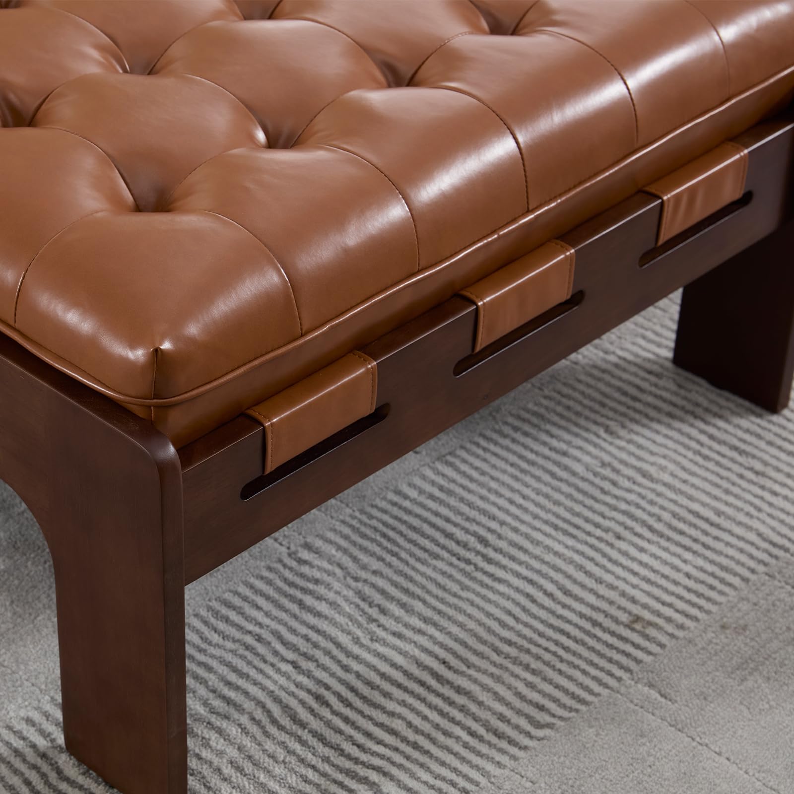 Kmax Leather Ottoman Coffee Table - 63051 & 6305CT