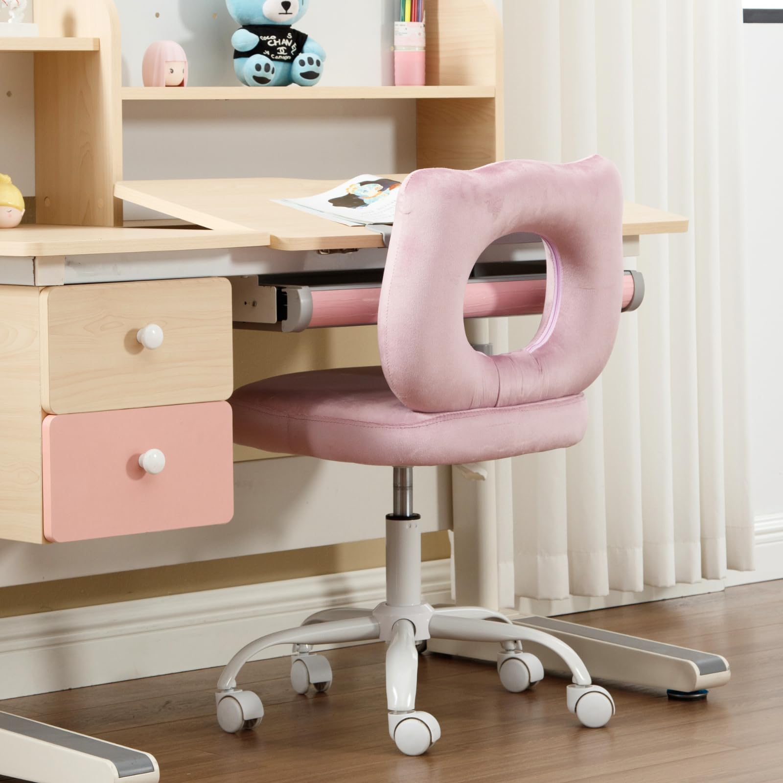 ROCITY Adjustable Bear Shaped Back Kids Desk Chair 1 PCS - 7001KC