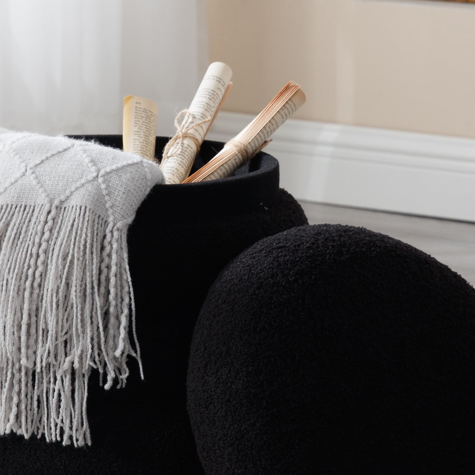 VESCASA Modern Round Storage Ottoman 1 PCS - 30070OT