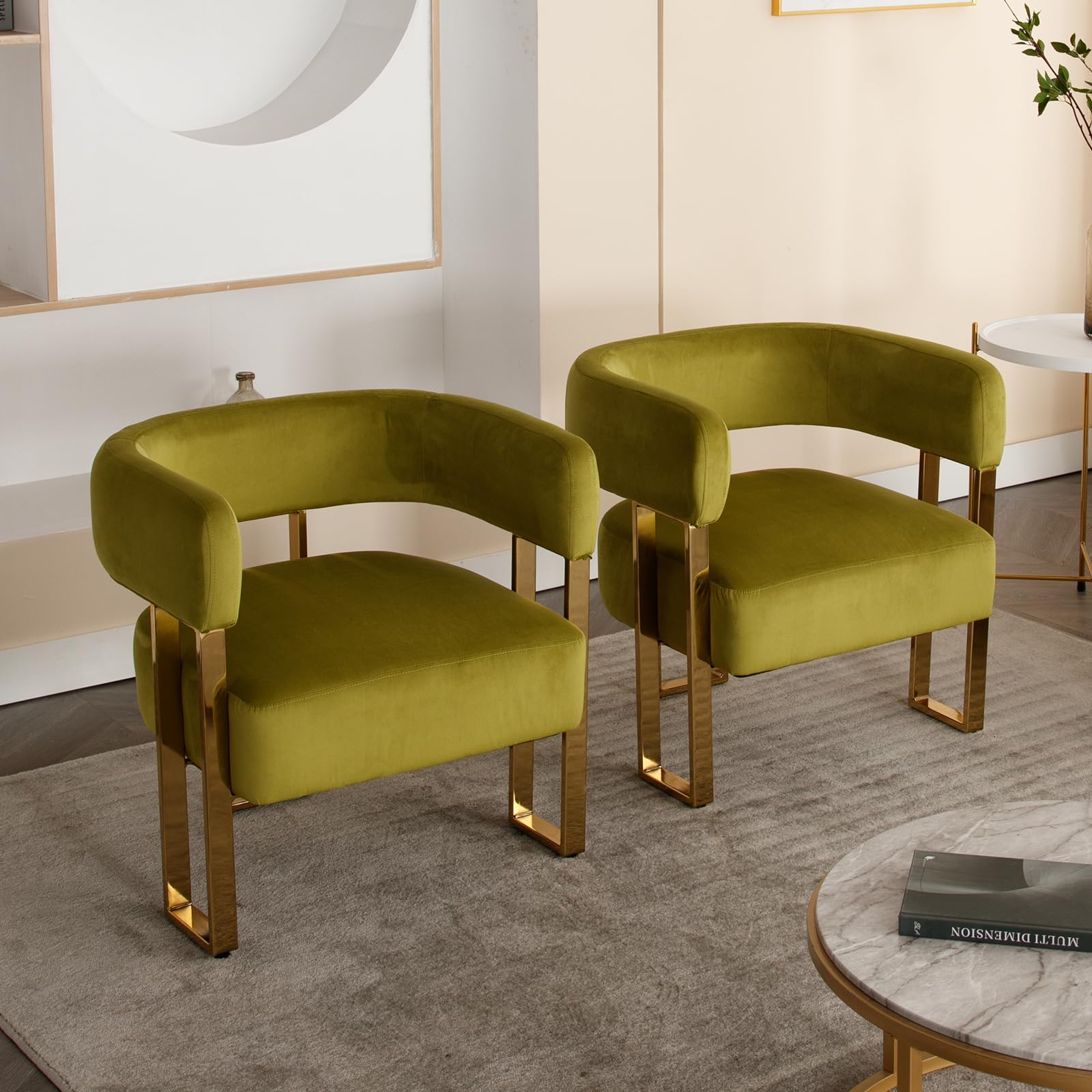 ZH4YOU Barrel Chair with Gold Metal Legs 1 PCS - 72005AC