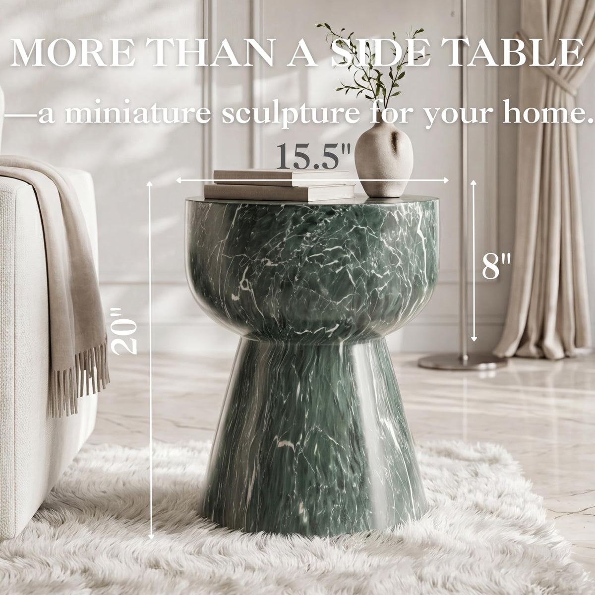 16" Hourglass MgO Indoor & Outdoor End Table