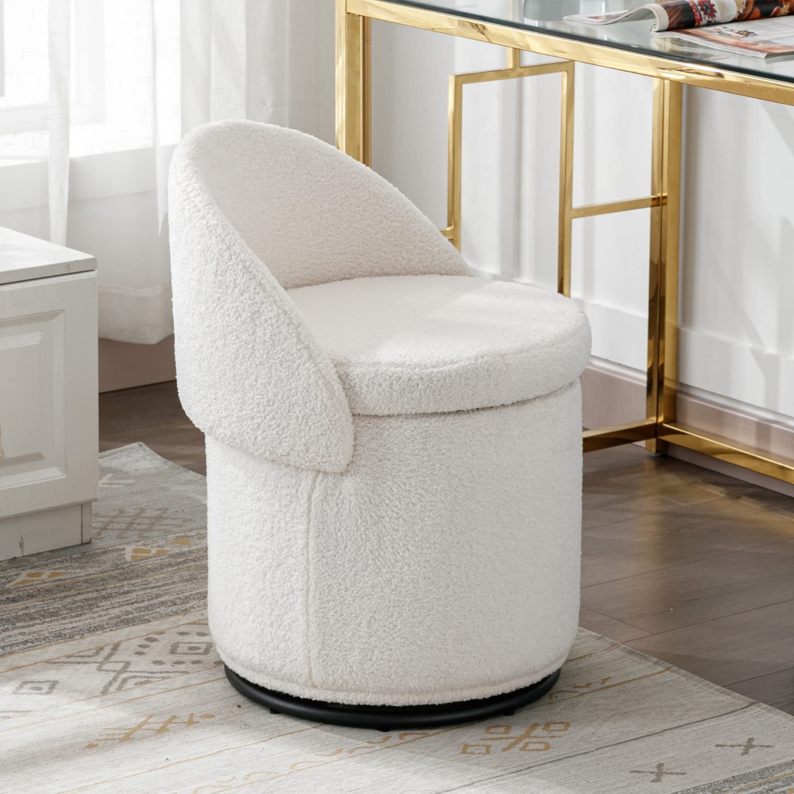 ROCITY Modern Armless Swivel Ottoman 1 PCS - 2307OT