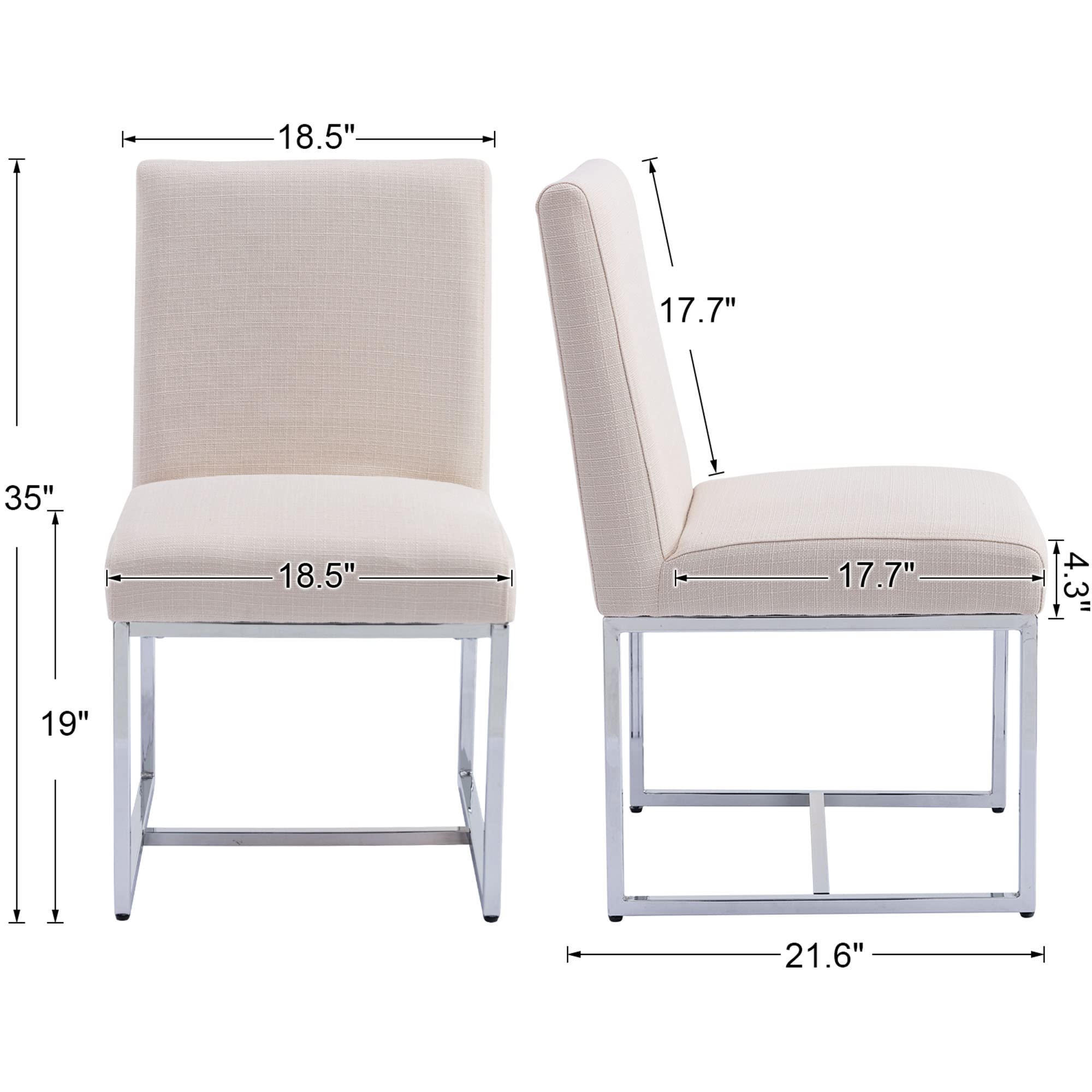 VESCASA Modern Upholstered Dining Chairs Set of 2 - 1488DC