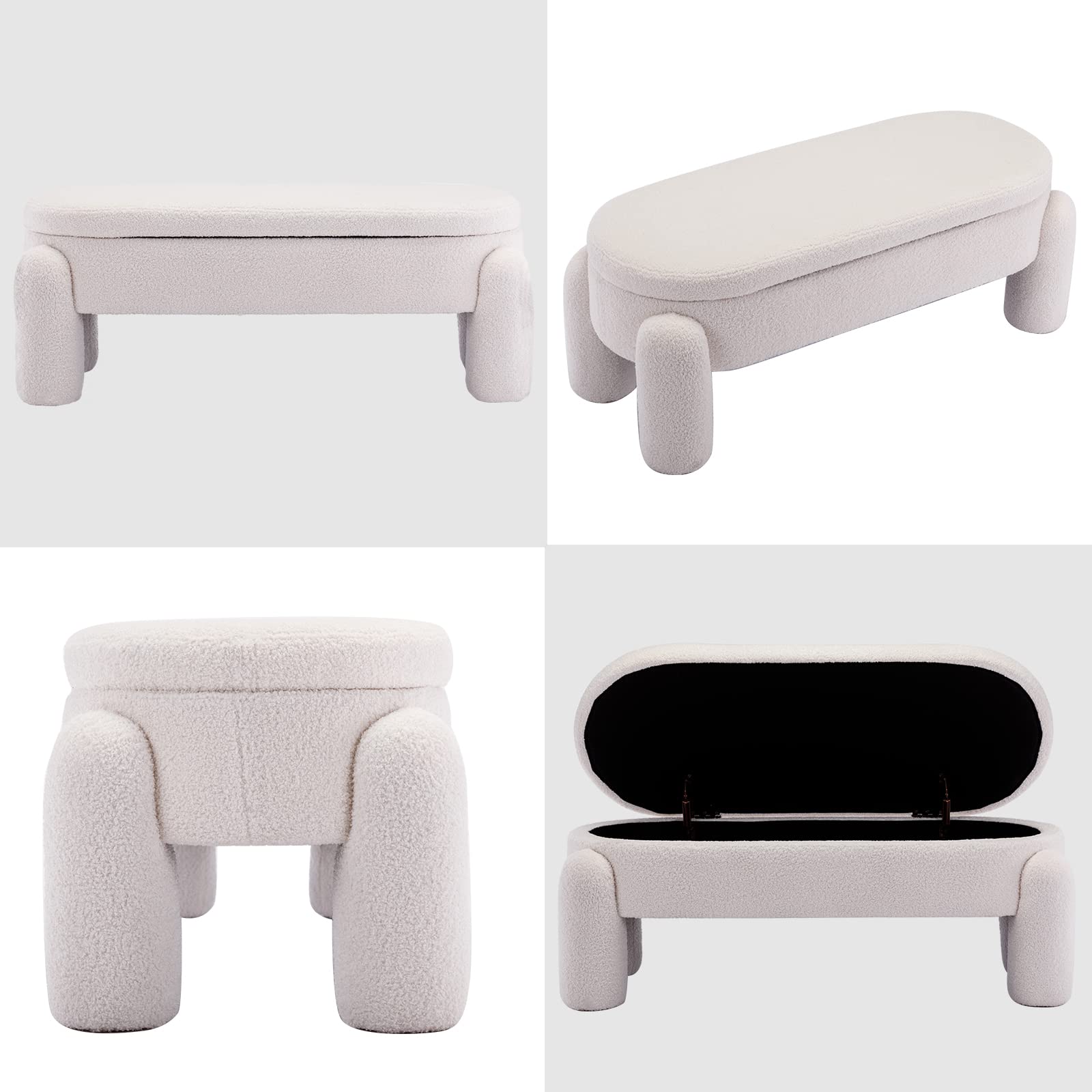 ROCITY Modern Upholstered Storage Bench - 2566BH