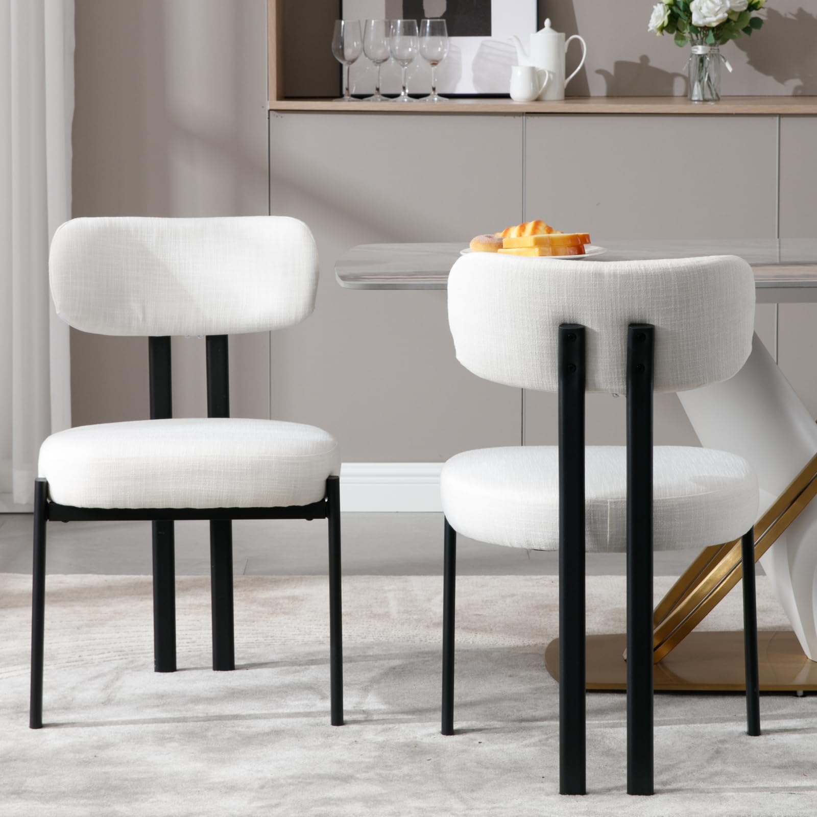 ROCITY Modern Curved Back Dining Chairs Set of 2 - 3110DC