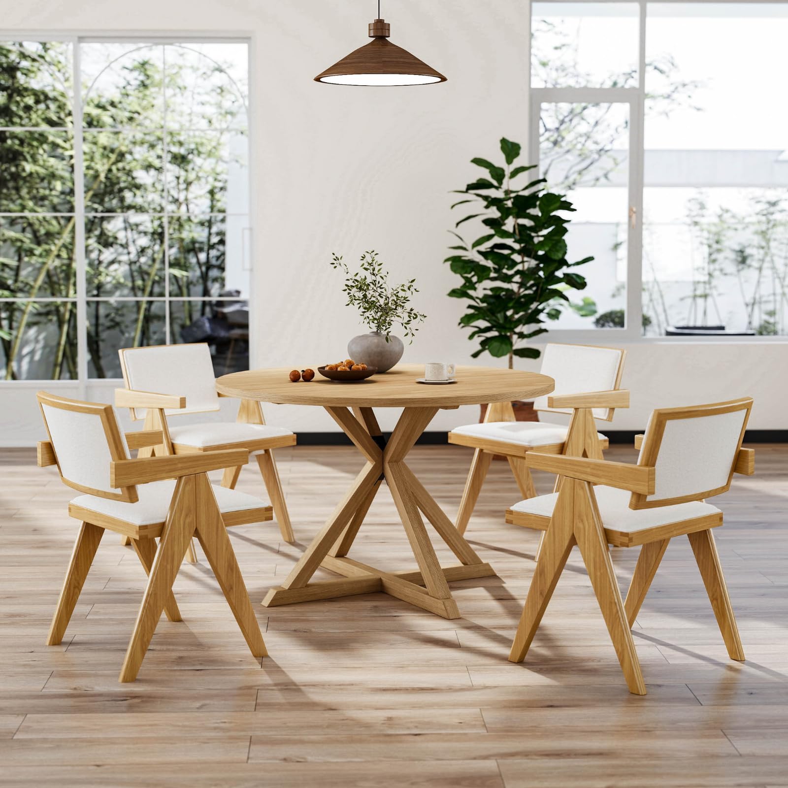 CIMOTA Modern Farmhouse Sherpa Dining Chairs Set of 2 - X005