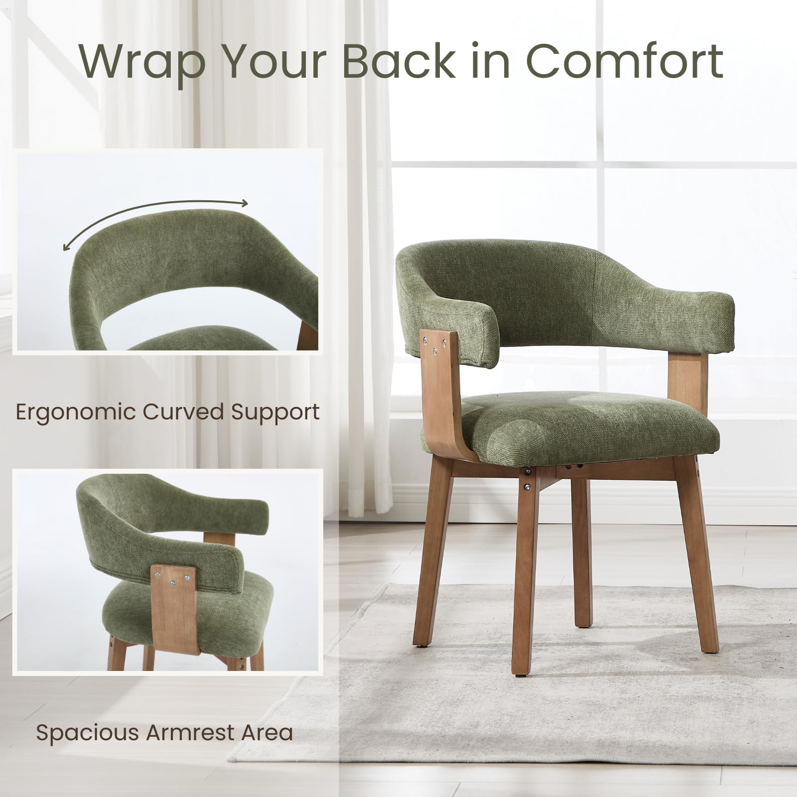 EALSON Barrel Dining Chairs Set of 2 - 10075DC