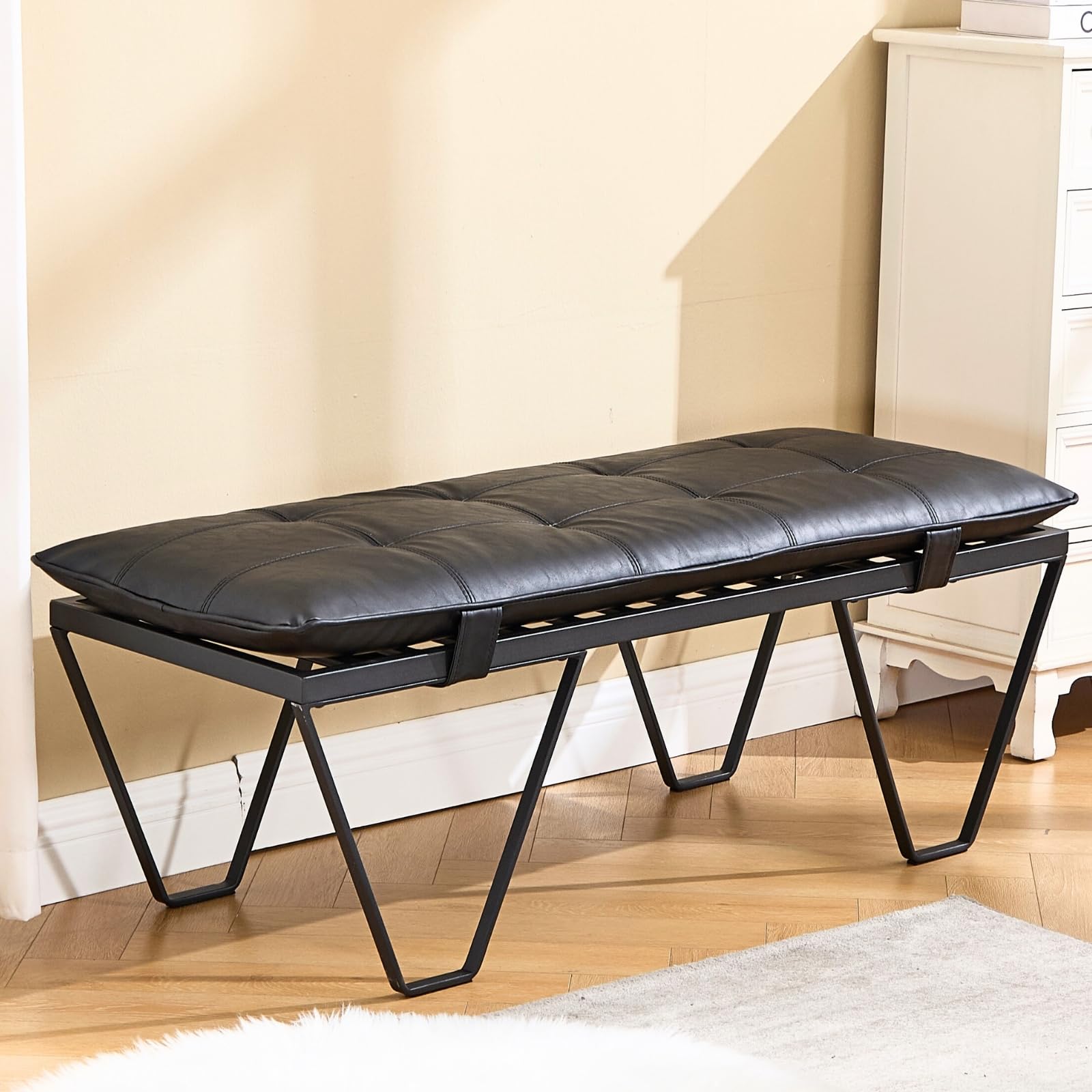 ROCITY 49" Modern Industrial Entryway Bench - 5005BH