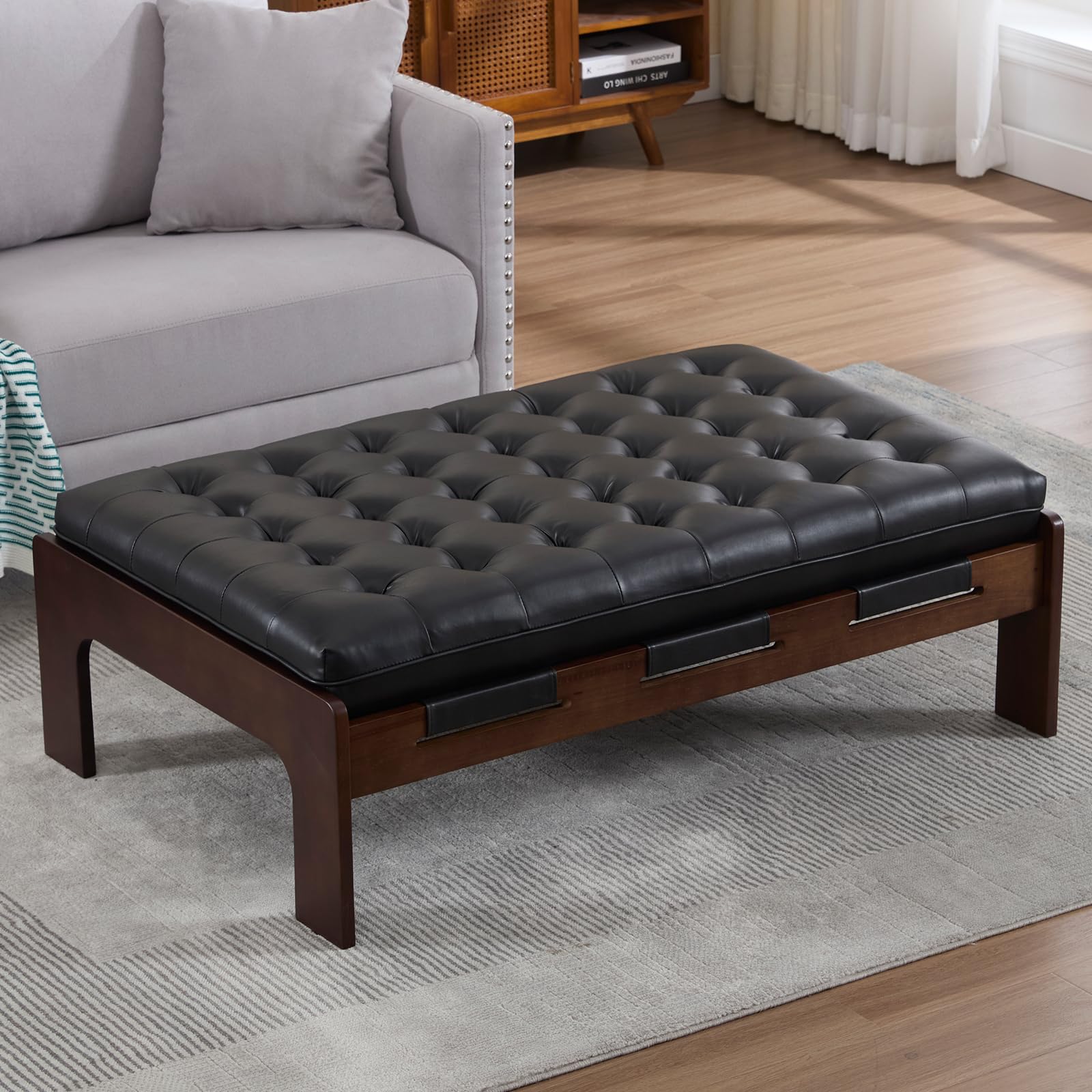 Kmax Leather Ottoman Coffee Table - 63051 & 6305CT