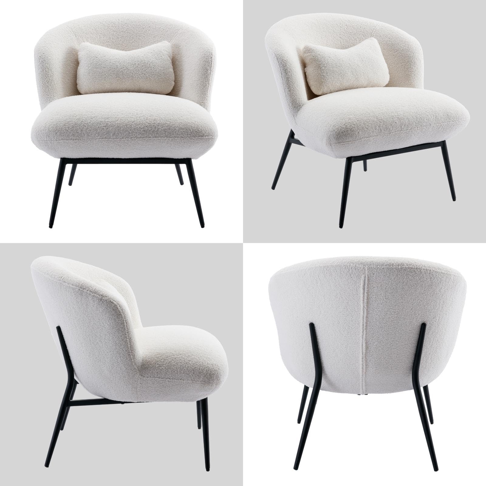 ROCITY Modern Accent Chair with Lumbar Pillow 1 PCS -19040AC