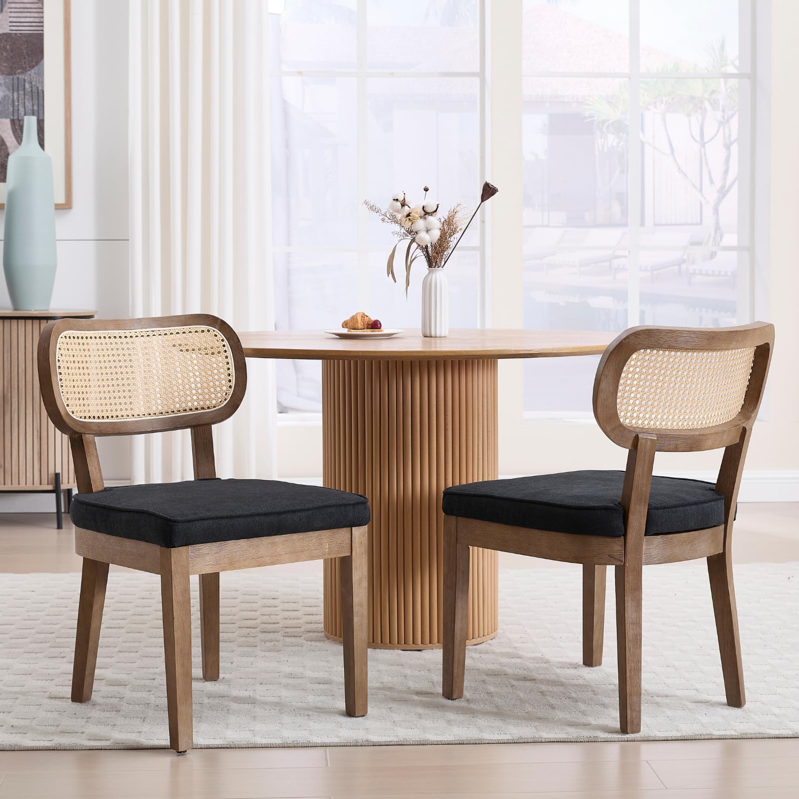 Janoray Rattan Cane Back Dining Chairs Set of 2 - 10084DC