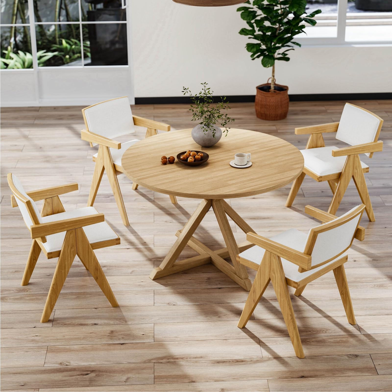 CIMOTA Modern Farmhouse Sherpa Dining Chairs Set of 2 - X005