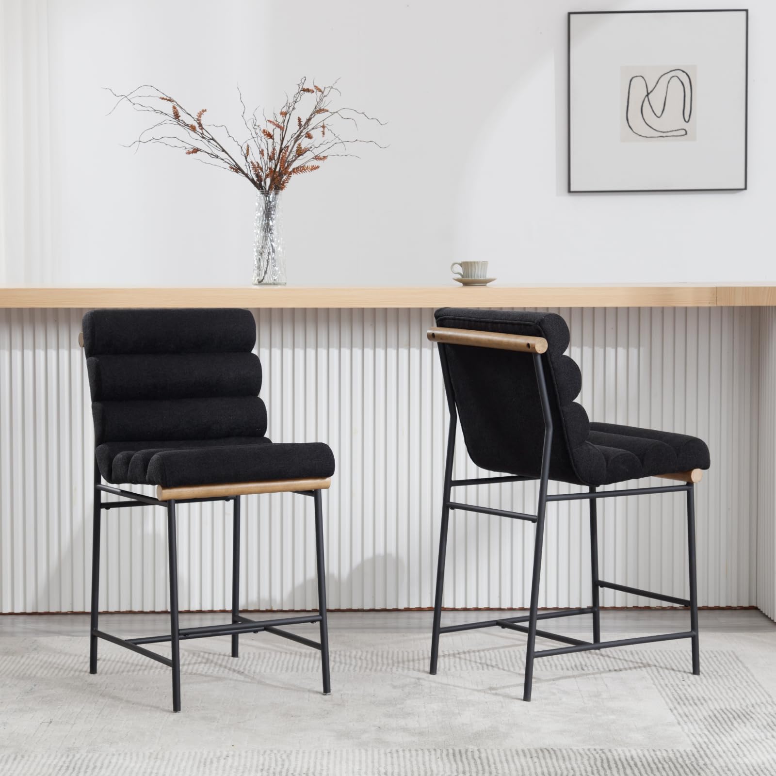 ROCITY 25”H Armless Upholstered Counter Stools Set of 2 - 5793CS