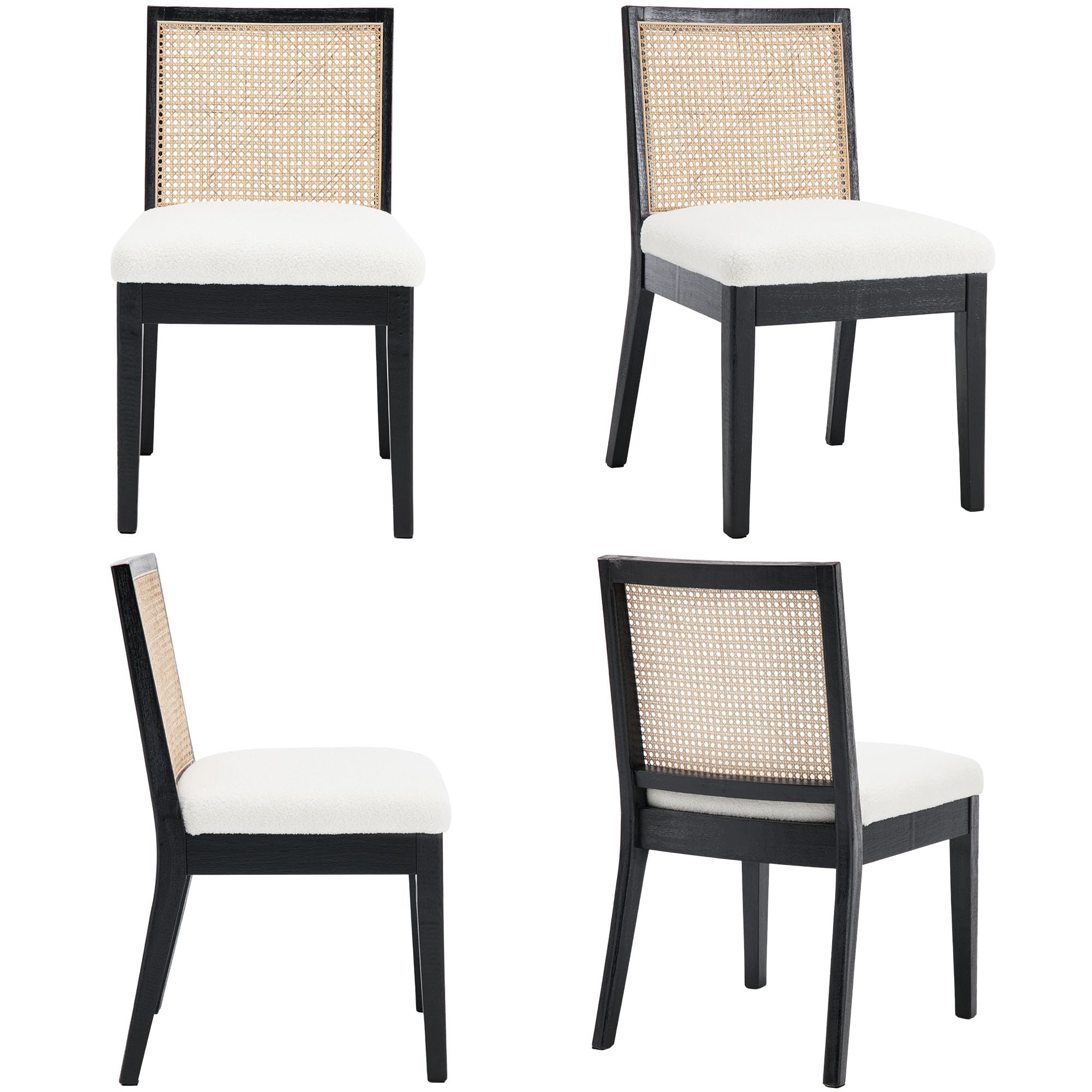 CIMOTA Square Rattan Back Dining Chairs Set of 2 - 1932DC