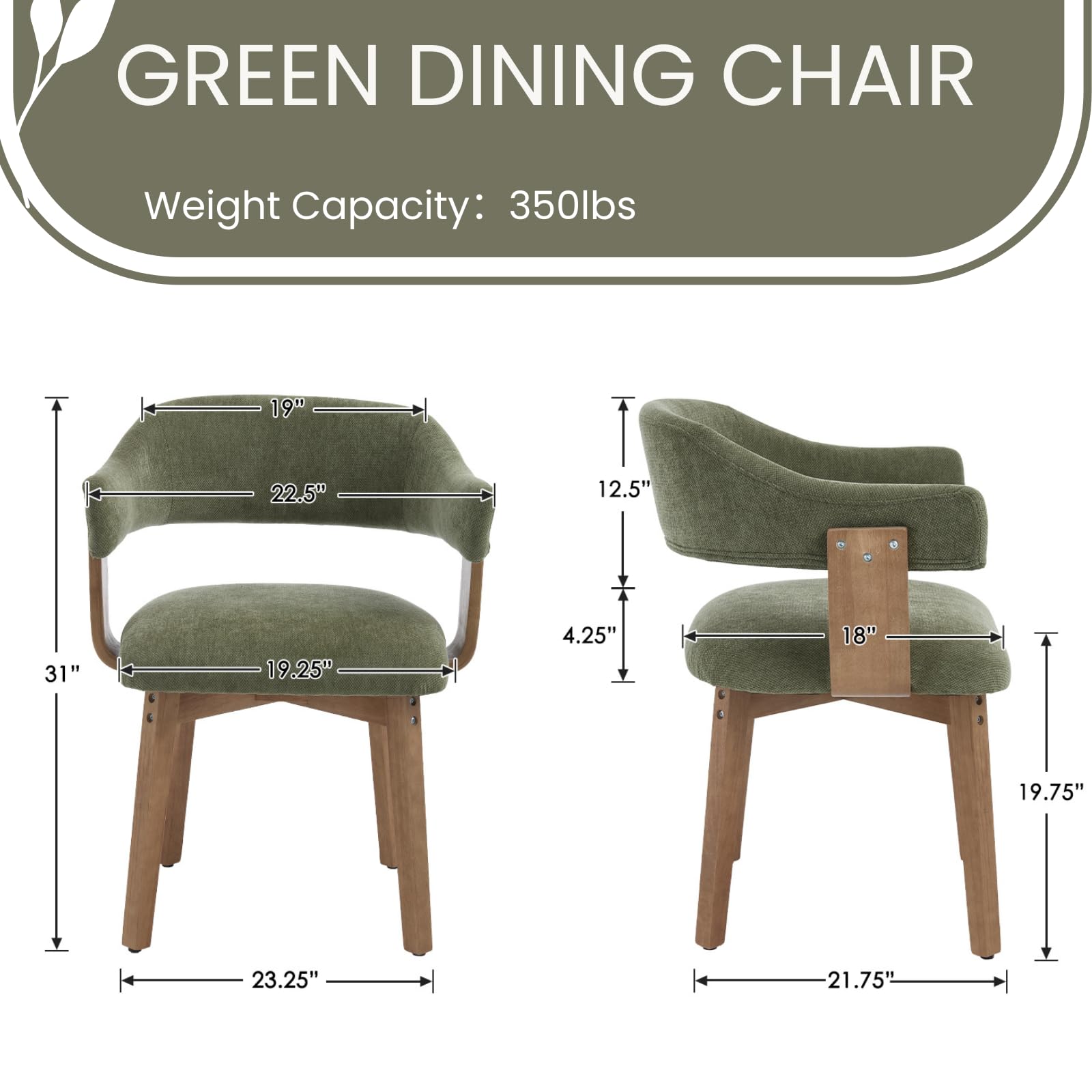 EALSON Barrel Dining Chairs Set of 2 - 10075DC