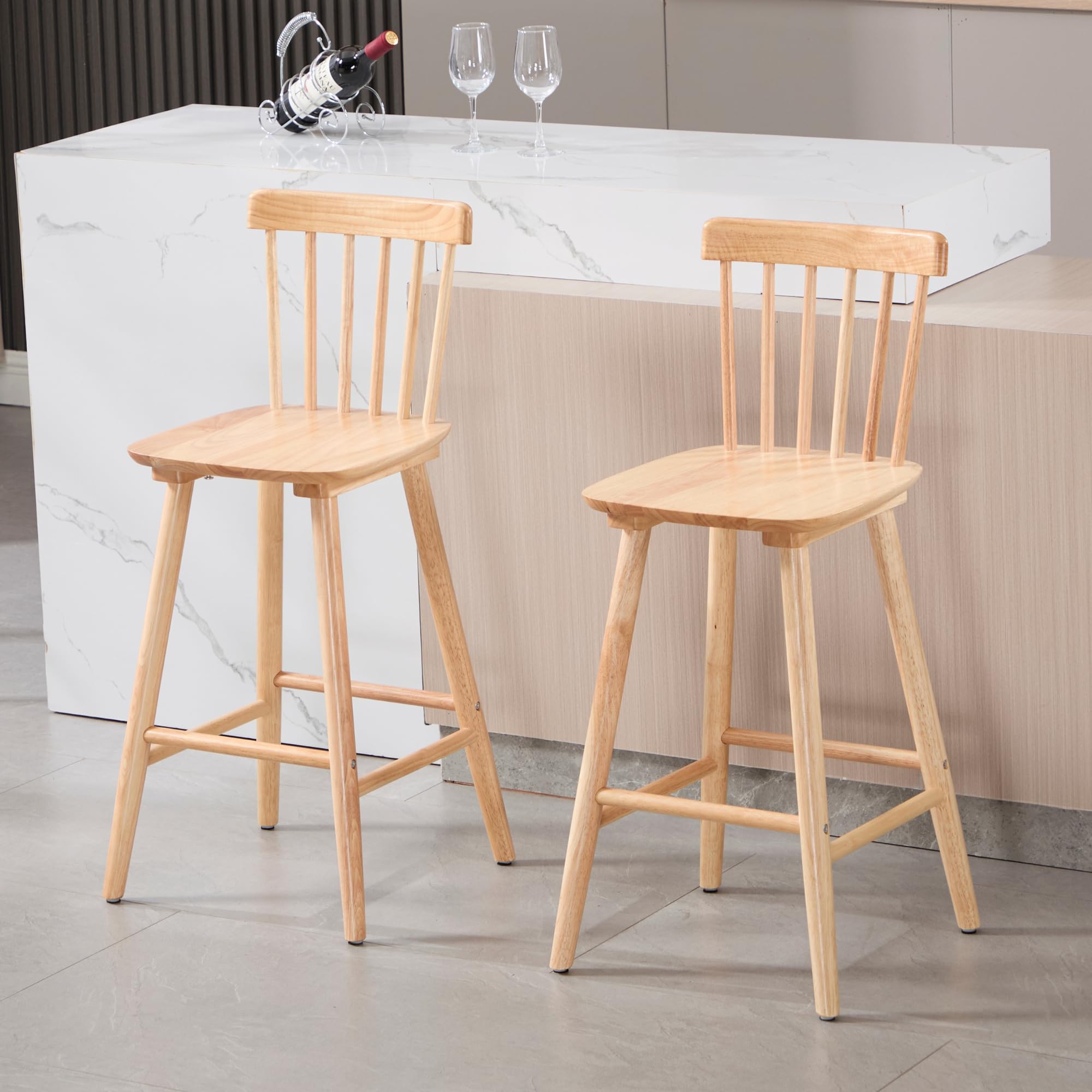 Janoray 26"H Wooden Counter Stools Set of 2 - X021CS