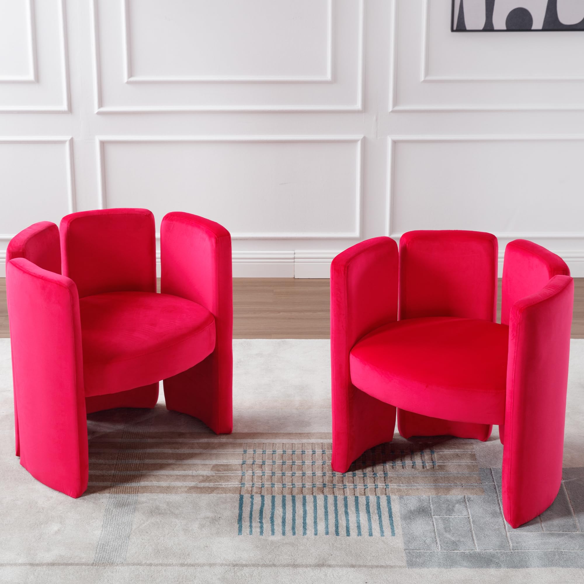 CHICAURA Modern Velvet Barrel Side Accent Chair 1 PCS - 3714AC