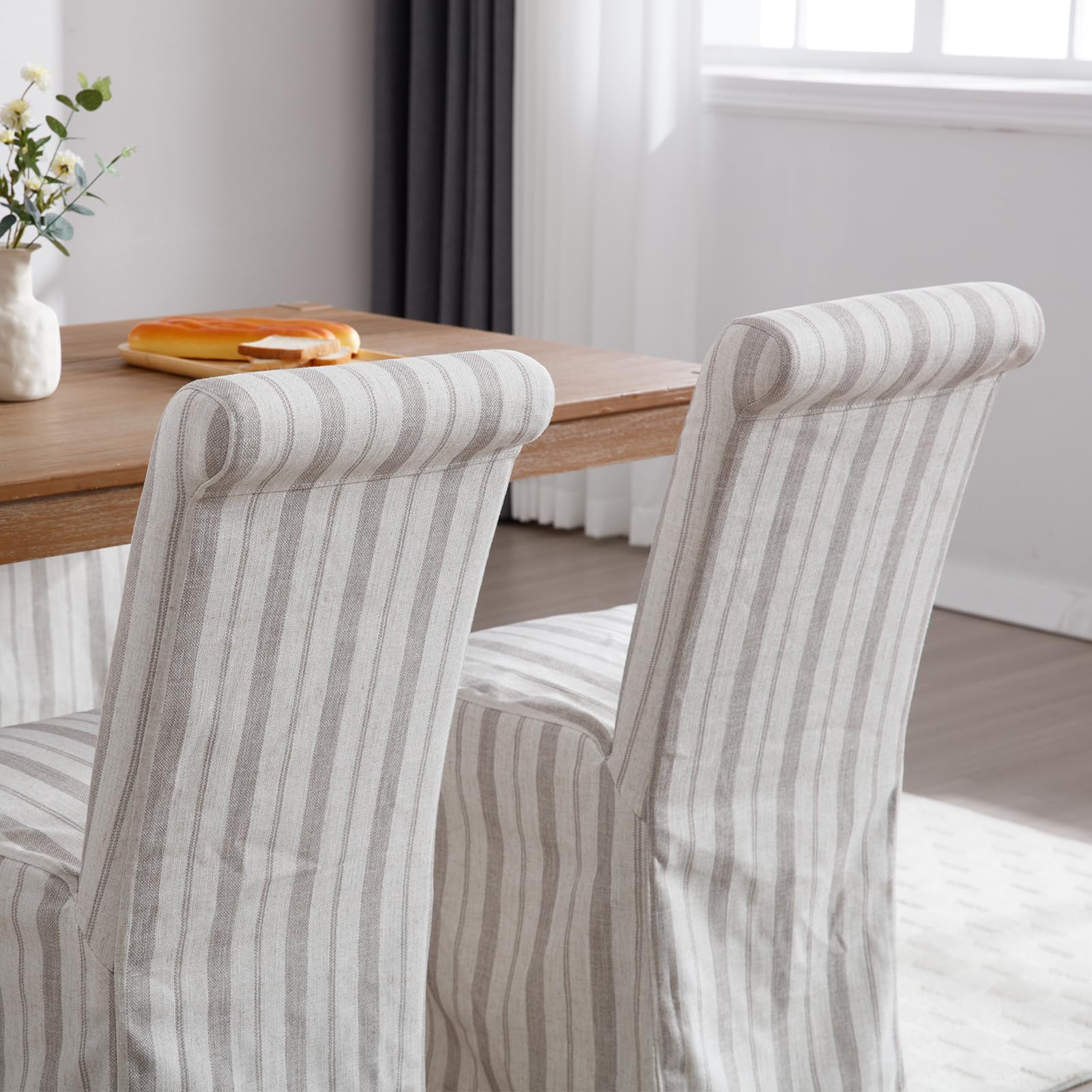 Kmax Linen Slipcovered Dining Chairs Set of 2 - 70761DC