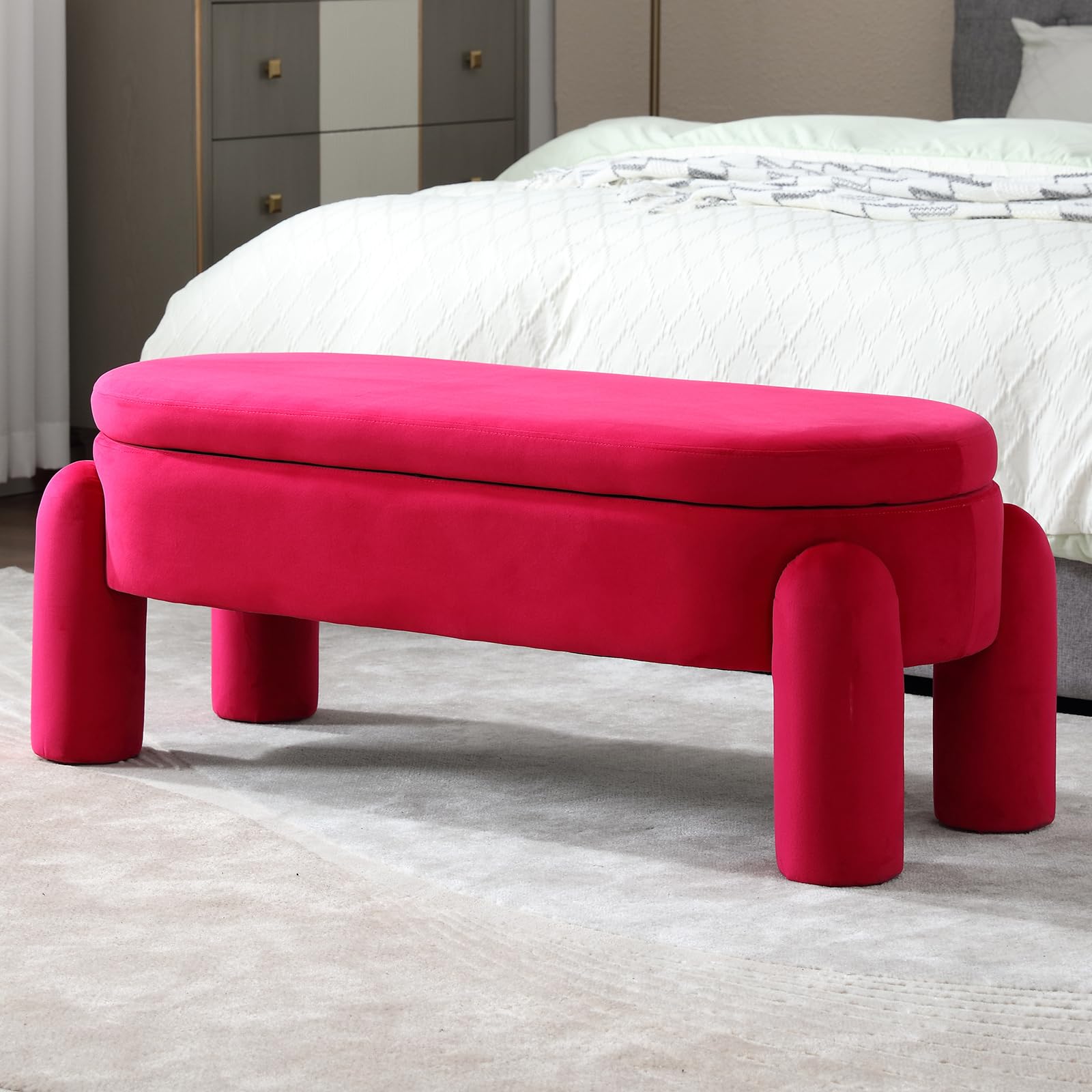 ROCITY Modern Upholstered Storage Bench - 2566BH