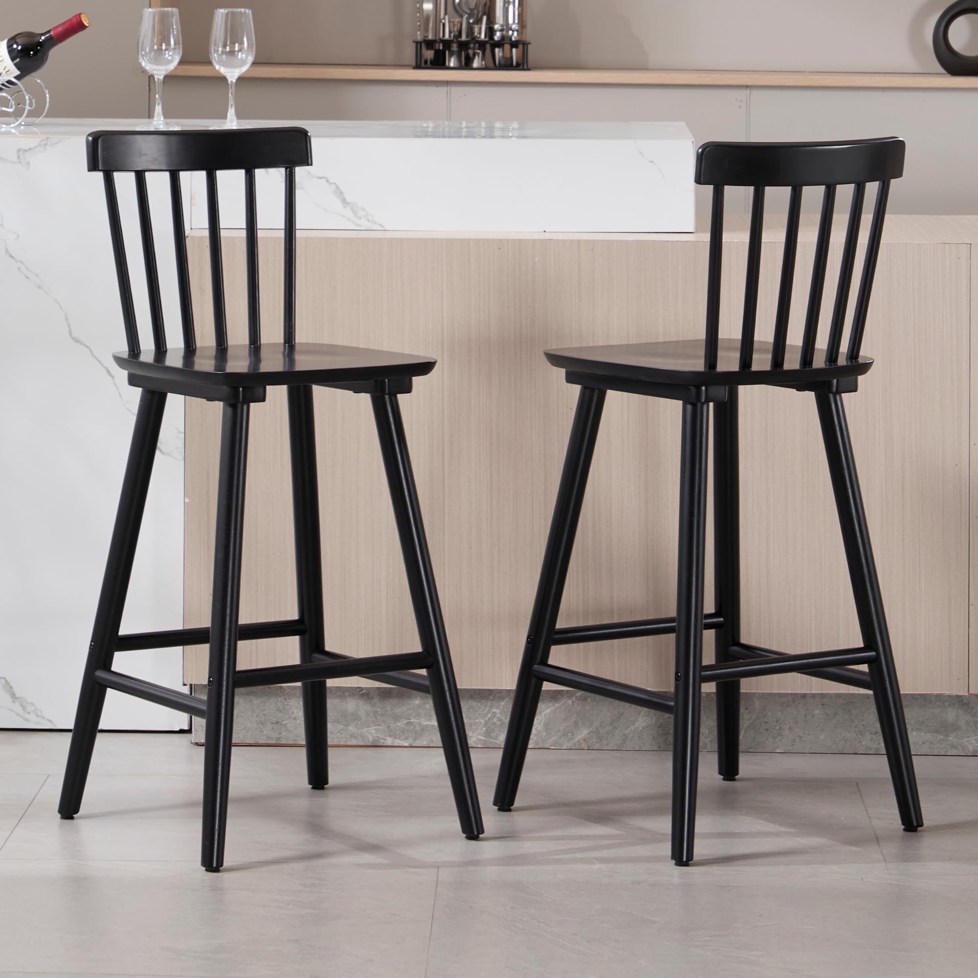 Janoray 26"H Wooden Counter Stools Set of 2 - X021CS
