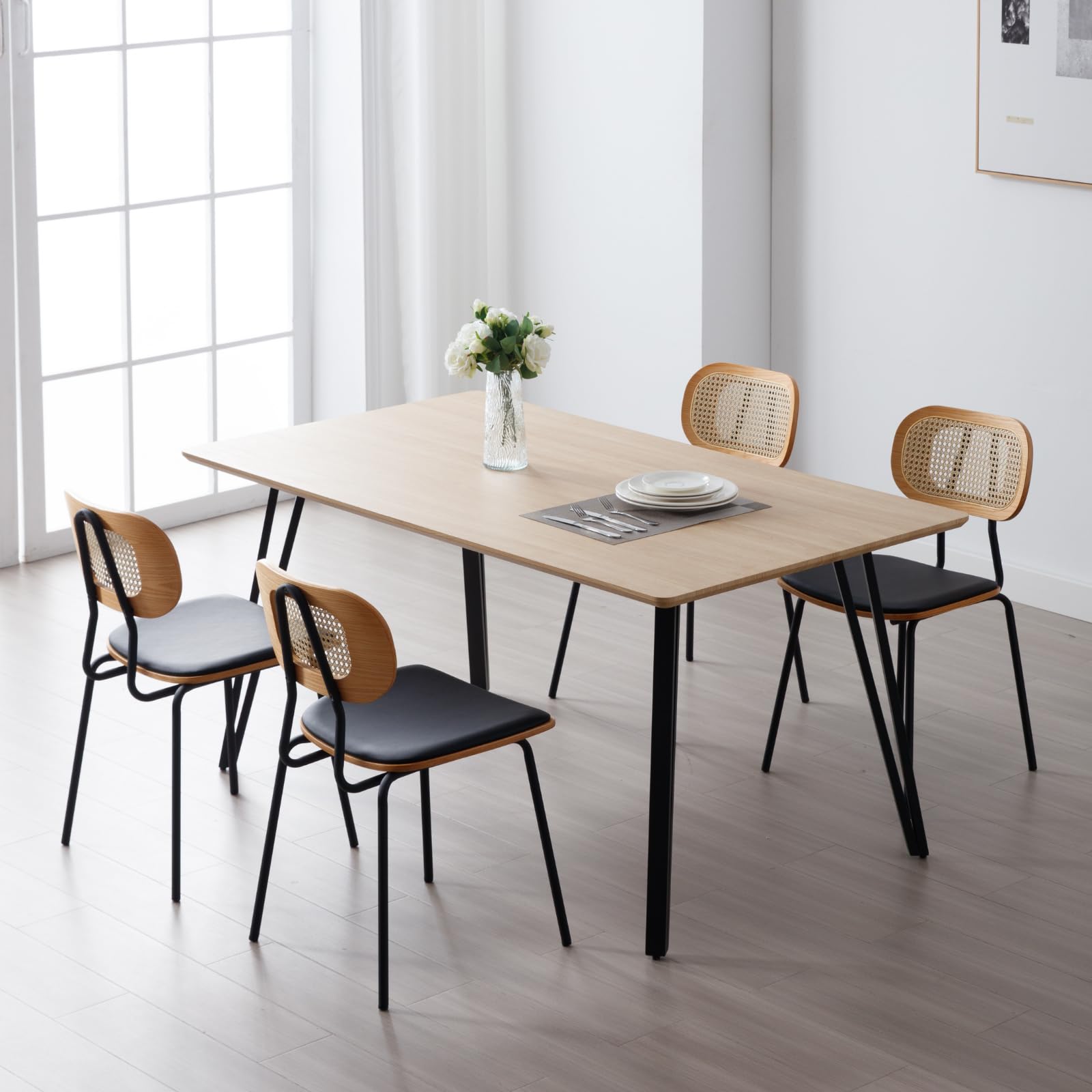 Kmax Rattan Back Dining Chairs Set of 2 - 6647DC