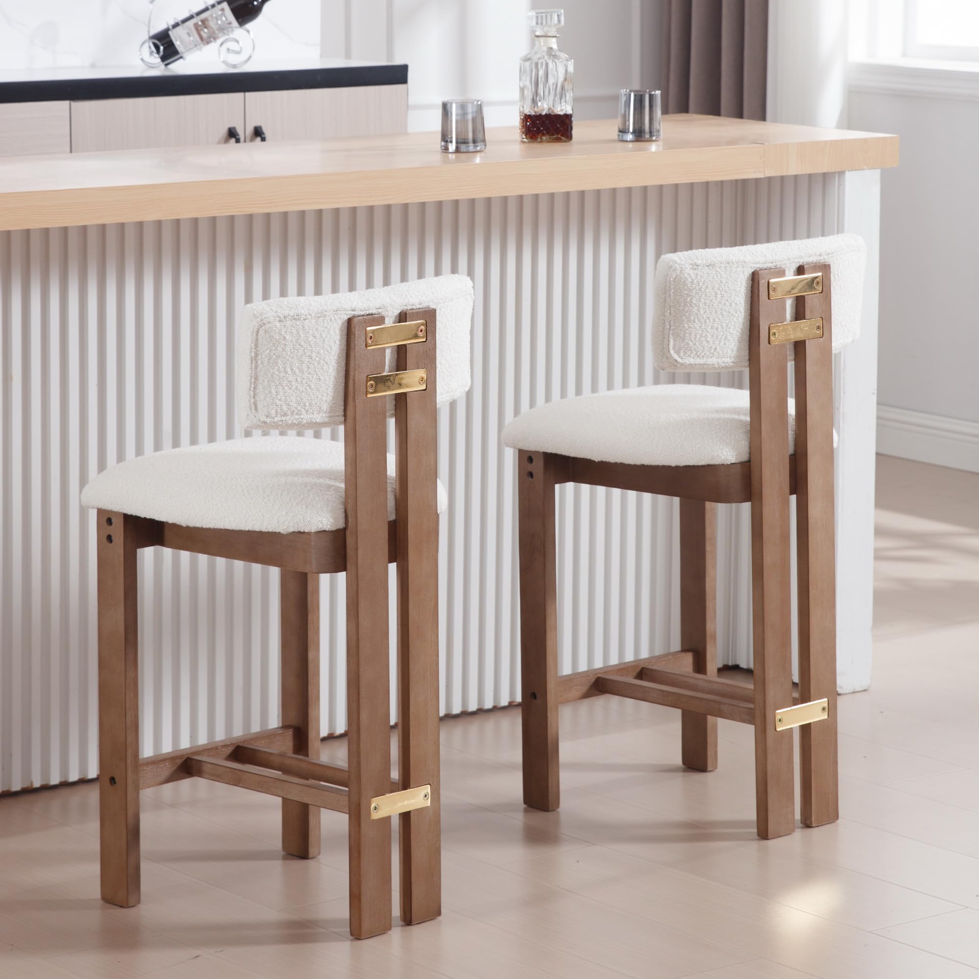 Janoray 26”H Wood Legs Counter Stools Set of 2 - 5829CS