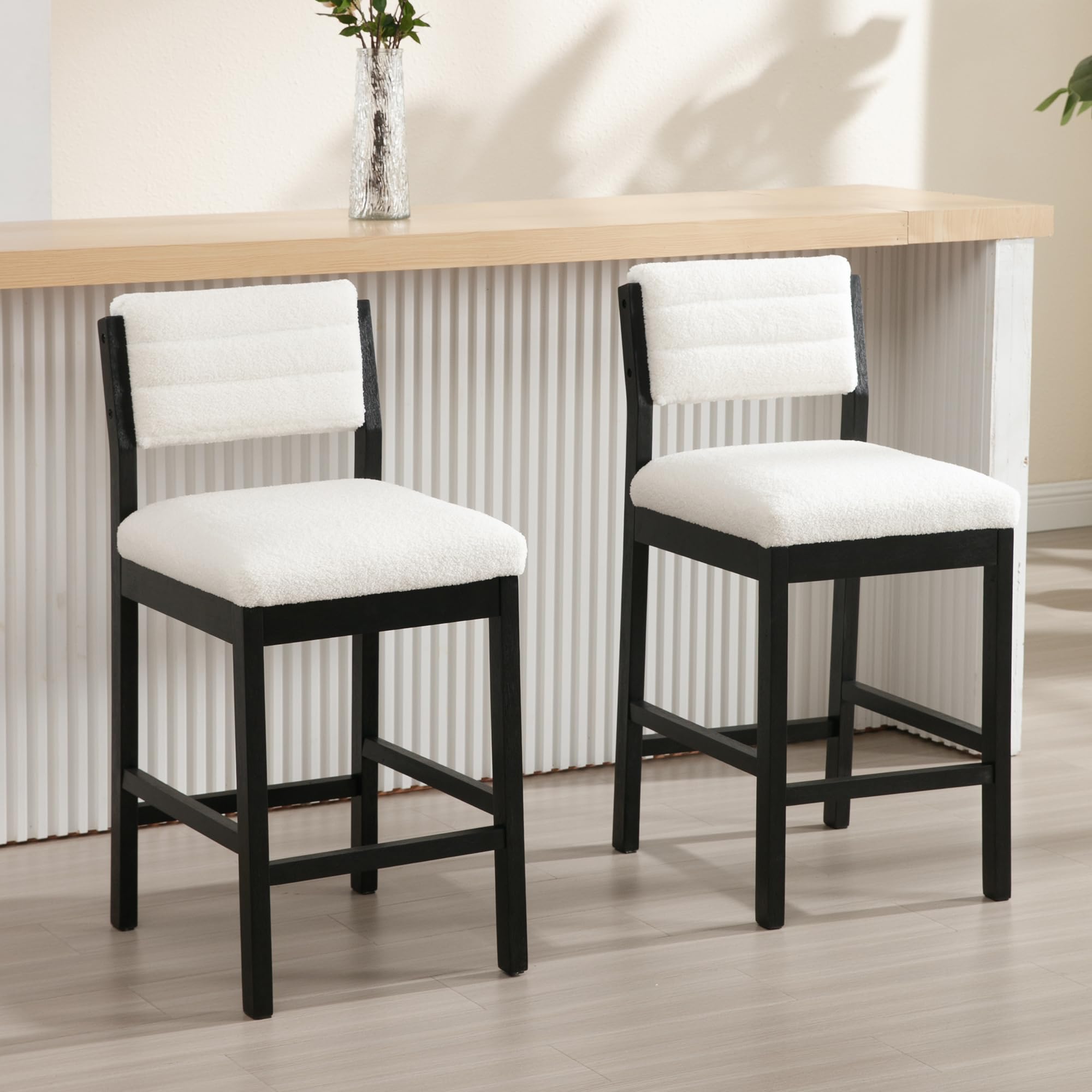 ROCITY 26"H Farmhouse Armless Bar Stools Set of 2 - 5801CS