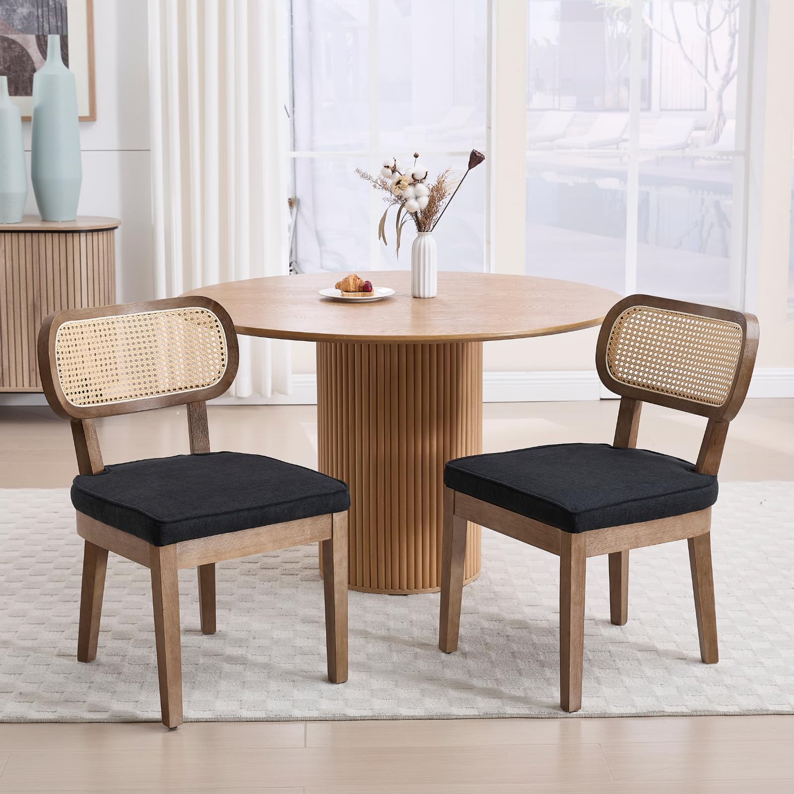 Janoray Rattan Cane Back Dining Chairs Set of 2 - 10084DC