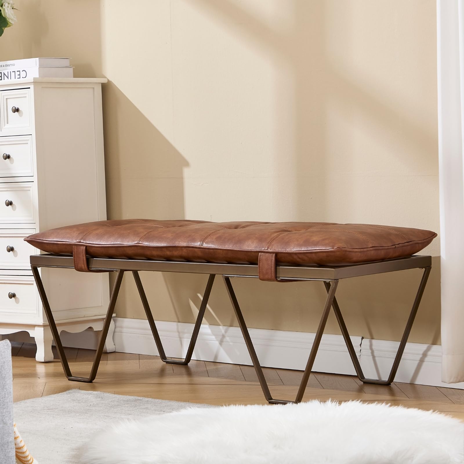 ROCITY 49" Modern Industrial Entryway Bench - 5005BH