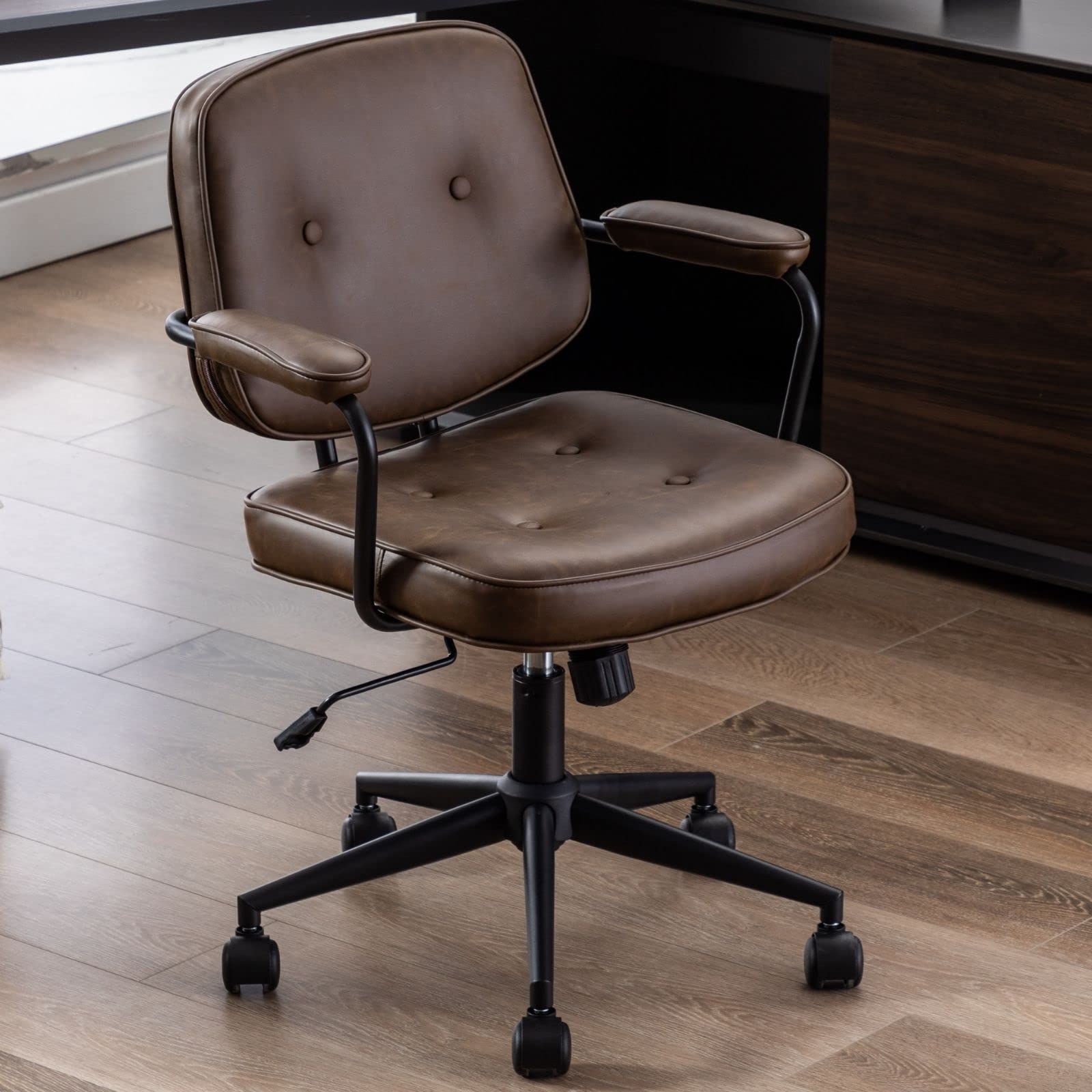 ROCITY Swivel Leather Home Office Chair 1 PCS - X221OC